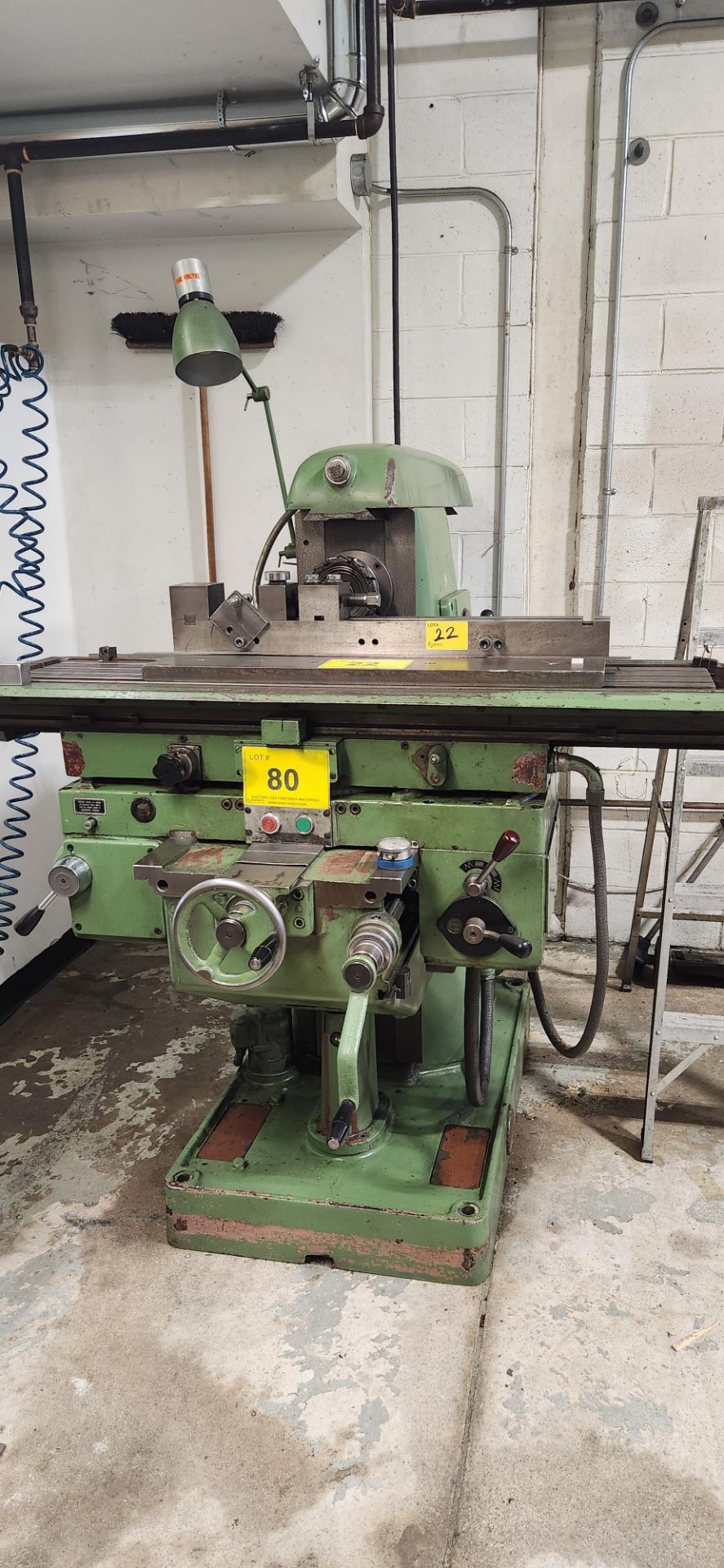 TOS FA-3AU HORIZONTAL MILLING MACHINE, 10” X 54” TABLE, 2,000 RPM, S/N 3005, UNIVERSAL MILLING - Image 7 of 9