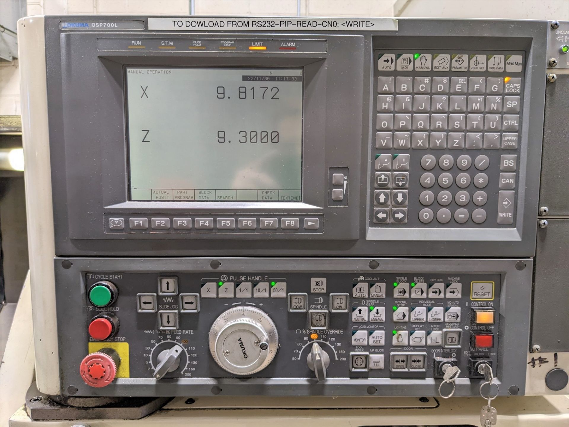 OKUMA CROWN 762S-BB CNC TURNING CENTER, OSP700L CNC CONTROL, 9” 3-JAW CHUCK, TAILSTOCK, 12-STATION - Image 3 of 14