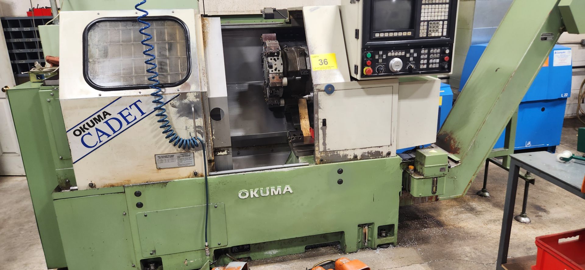 OKUMA CADET LNC8 CNC TURNING CENTER, CNC CONTROL, 10” 3-JAW CHUCK, TAILSTOCK, 12-STATION TURRET, 9. - Image 9 of 14