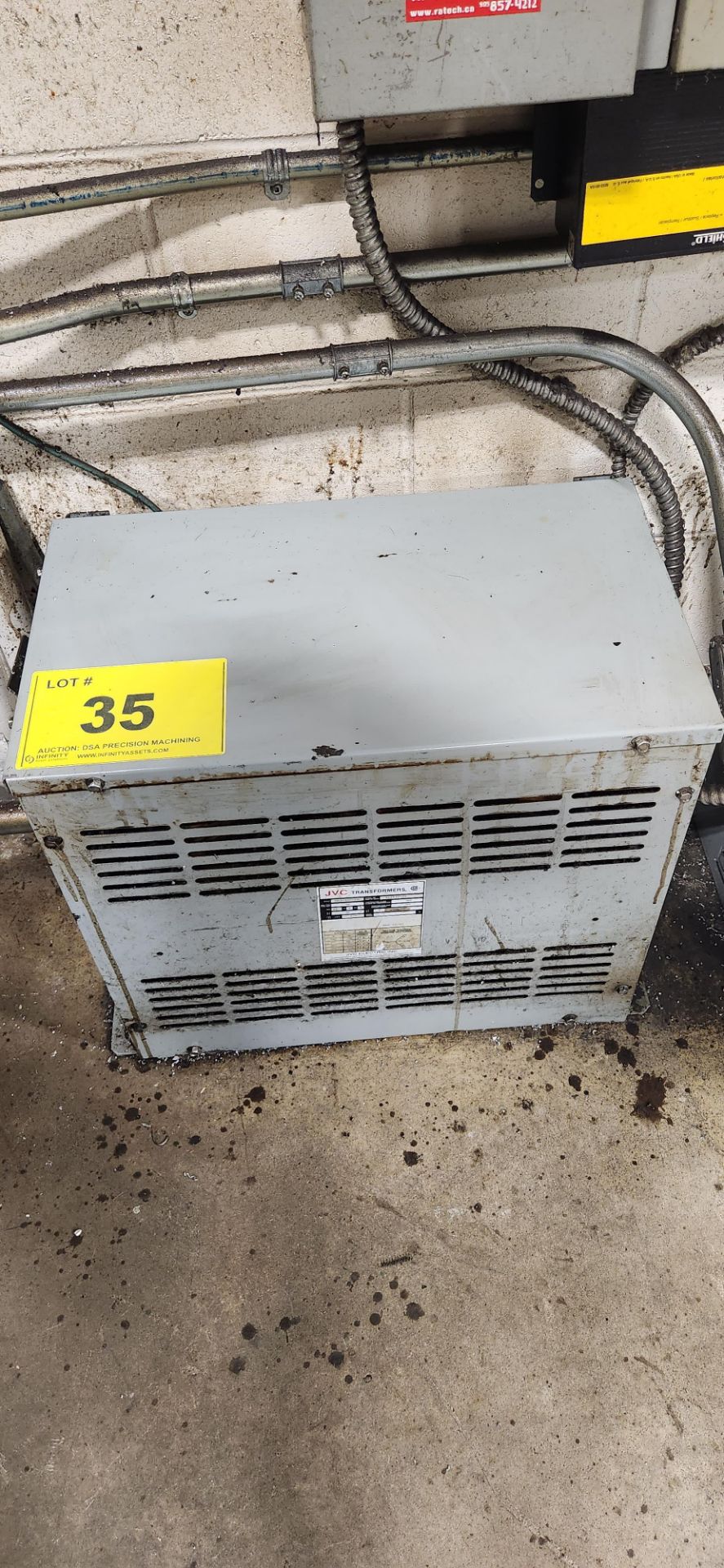 JVC 25KVA TRANSFORMER, 600V TO 230V (RIGGING FEE $75)