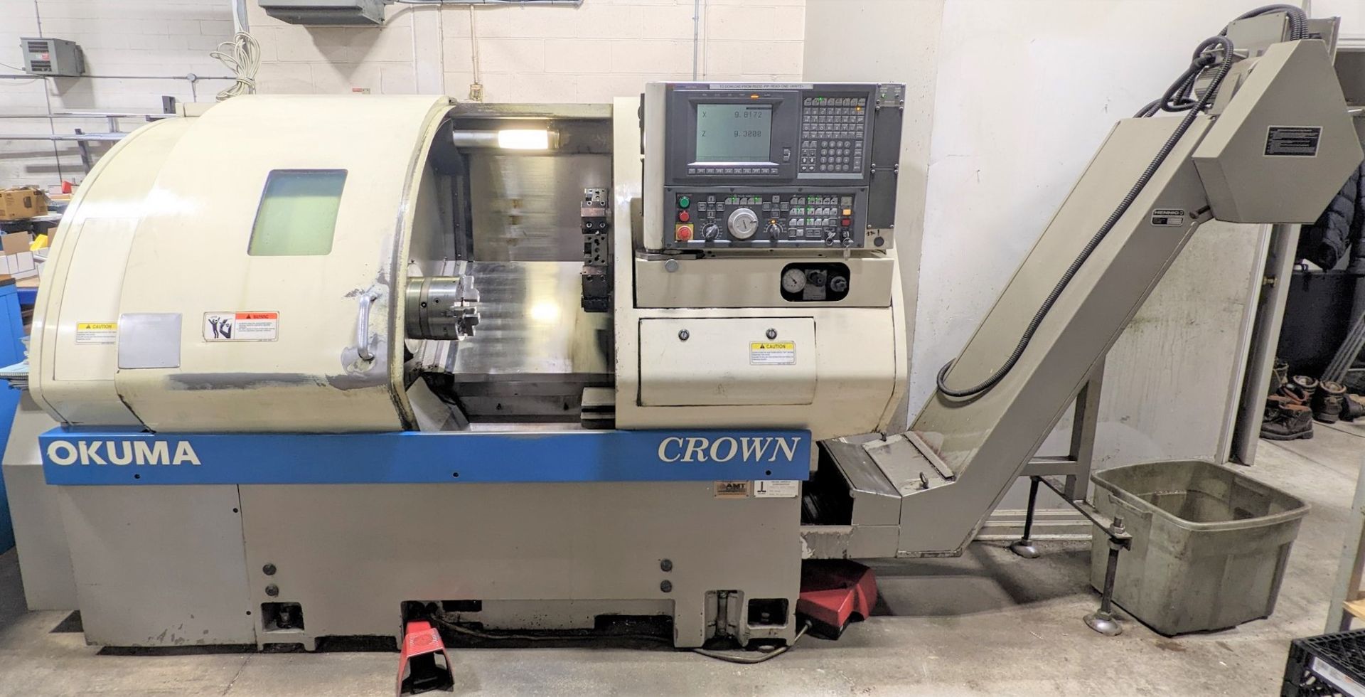 OKUMA CROWN 762S-BB CNC TURNING CENTER, OSP700L CNC CONTROL, 9” 3-JAW CHUCK, TAILSTOCK, 12-STATION