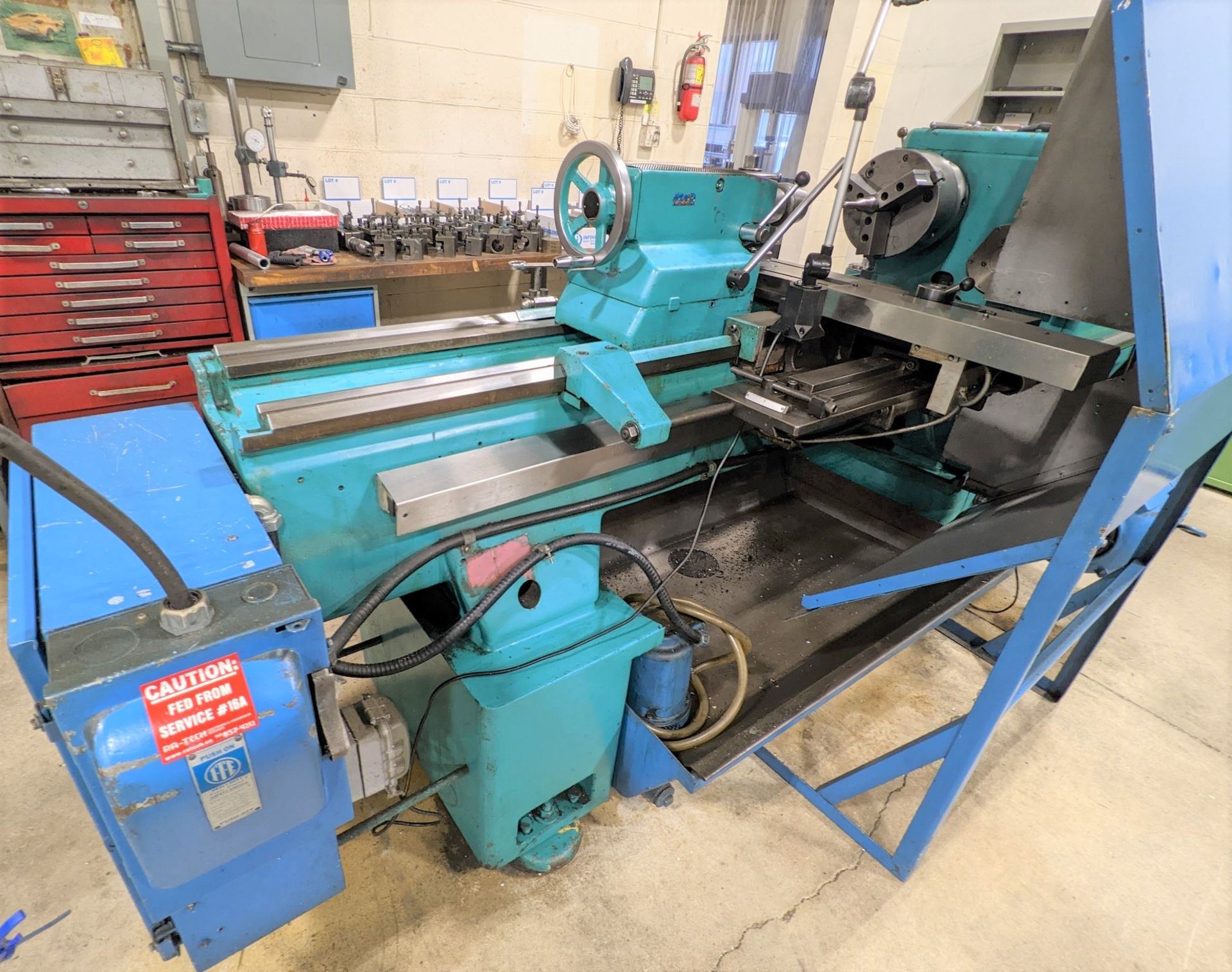 VDF BOEHRINGER GOPPINGEN LATHE, ACU-RITE 2-AXIS DRO, 10” 3-JAW CHUCK, 22” SWING, 60” BED, TOOL POST, - Image 9 of 24