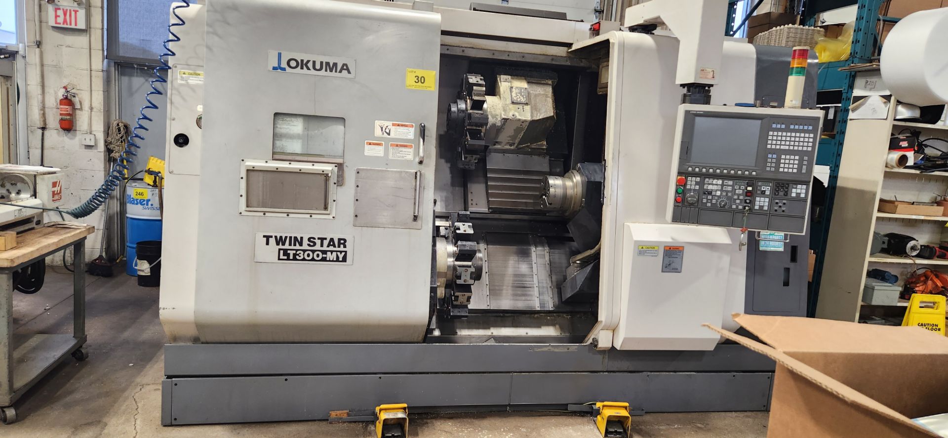 2008 OKUMA TWIN STAR LT300-MY 8-AXIS CNC TURNING & MILLING CENTER, OSP-P200L CNC CONTROL, TWIN 12- - Image 12 of 24