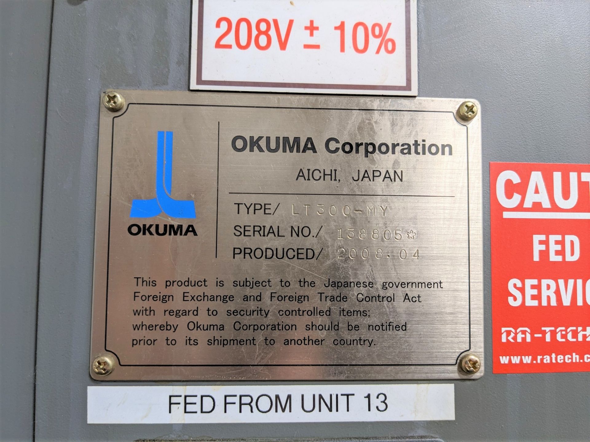 2008 OKUMA TWIN STAR LT300-MY 8-AXIS CNC TURNING & MILLING CENTER, OSP-P200L CNC CONTROL, TWIN 12- - Image 9 of 24