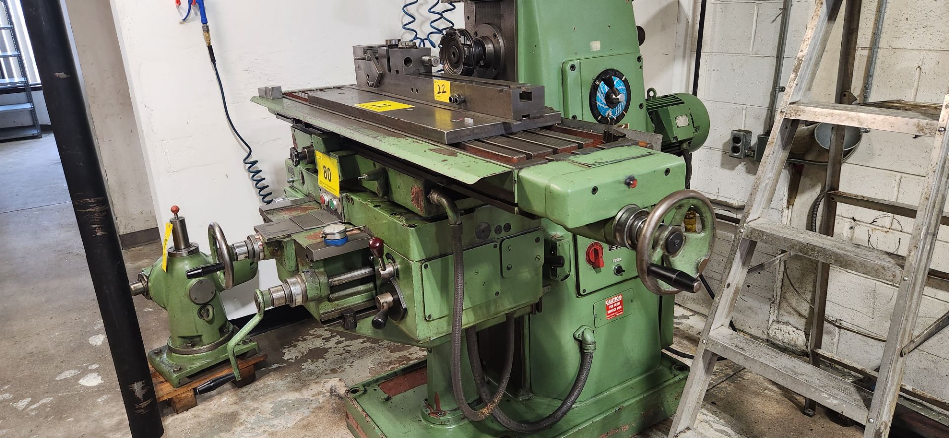 TOS FA-3AU HORIZONTAL MILLING MACHINE, 10” X 54” TABLE, 2,000 RPM, S/N 3005, UNIVERSAL MILLING - Image 8 of 9