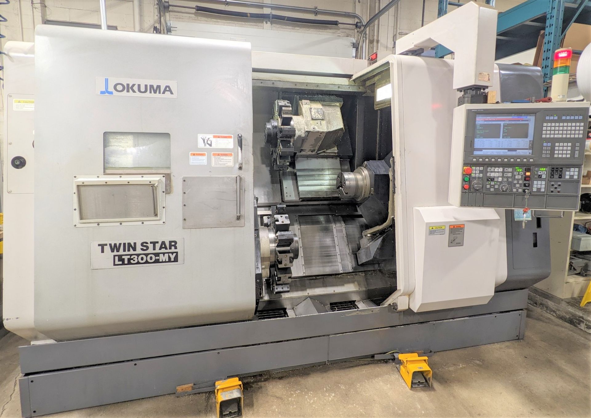 2008 OKUMA TWIN STAR LT300-MY 8-AXIS CNC TURNING & MILLING CENTER, OSP-P200L CNC CONTROL, TWIN 12- - Image 2 of 24