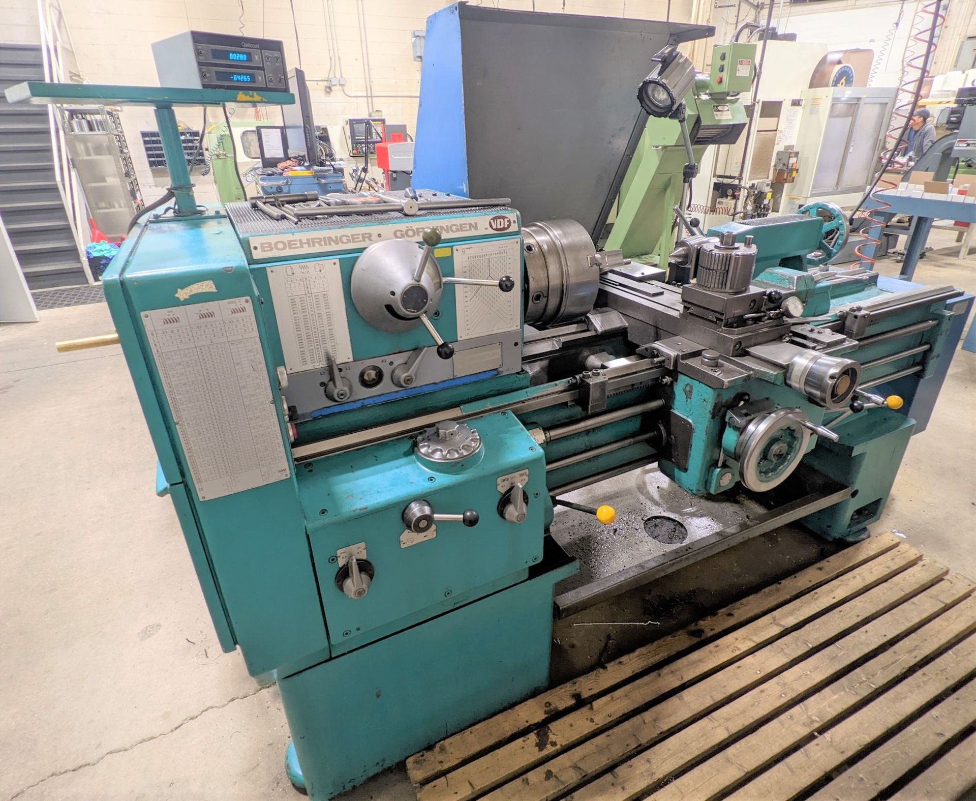 VDF BOEHRINGER GOPPINGEN LATHE, ACU-RITE 2-AXIS DRO, 10” 3-JAW CHUCK, 22” SWING, 60” BED, TOOL POST, - Image 2 of 24