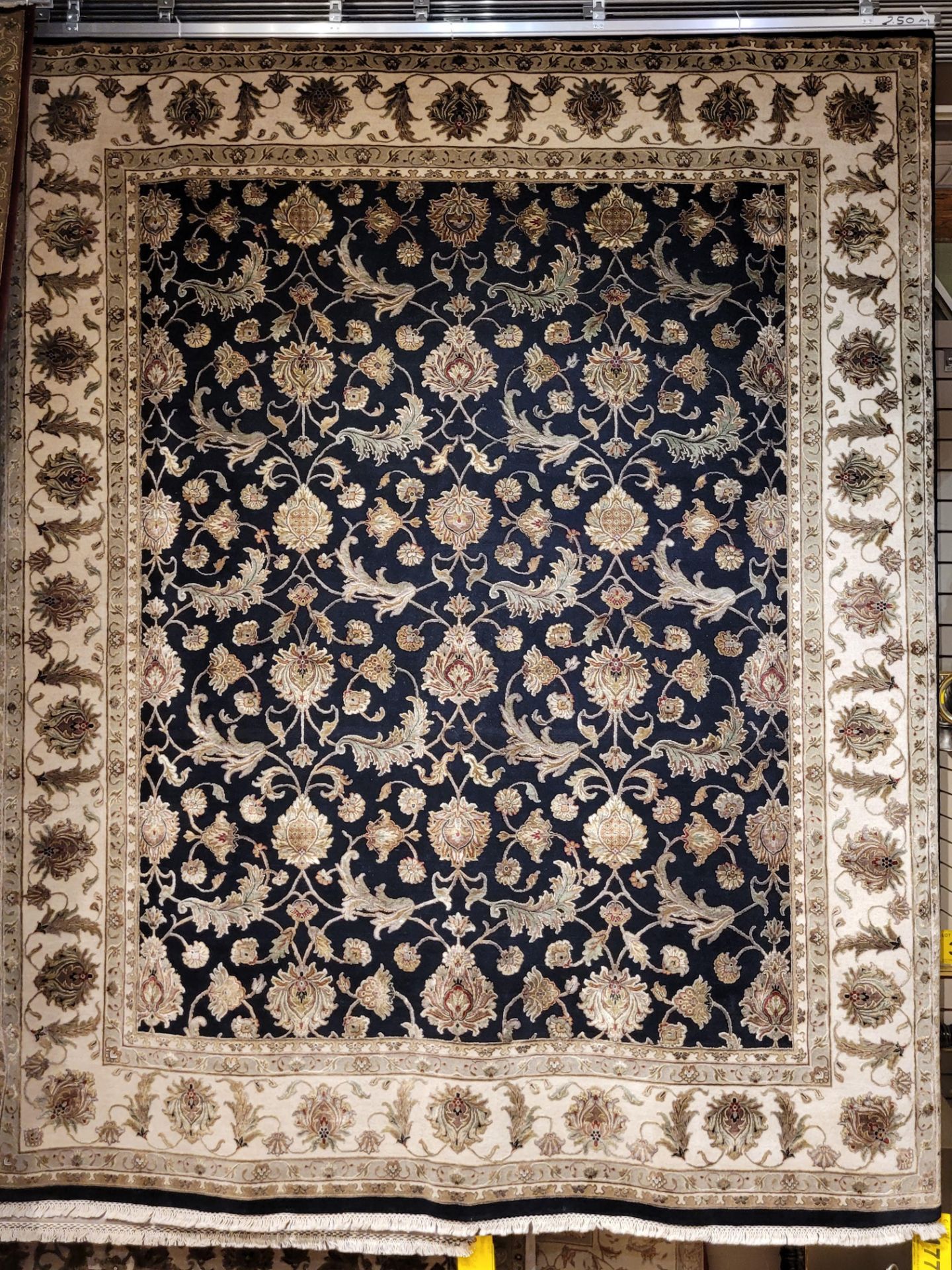 8'3" X 10' BLACK/IVY - WOOL/ART. SILK HAND KNOTTED IN INDIA - MSRP $12,475.00 (LOCATED IN GALLERY