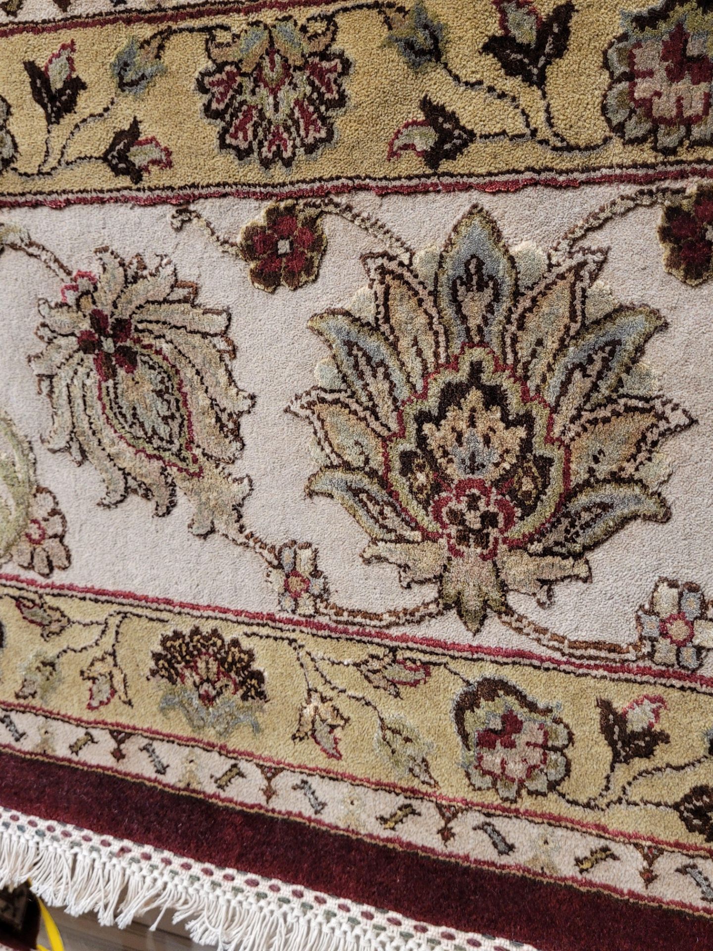 8'3" X 10'3" DEEP RED/BEIGE - WOOL/ART. SILK HAND KNOTTED IN INDIA - MSRP $12,475.00 (LOCATED IN - Image 3 of 5