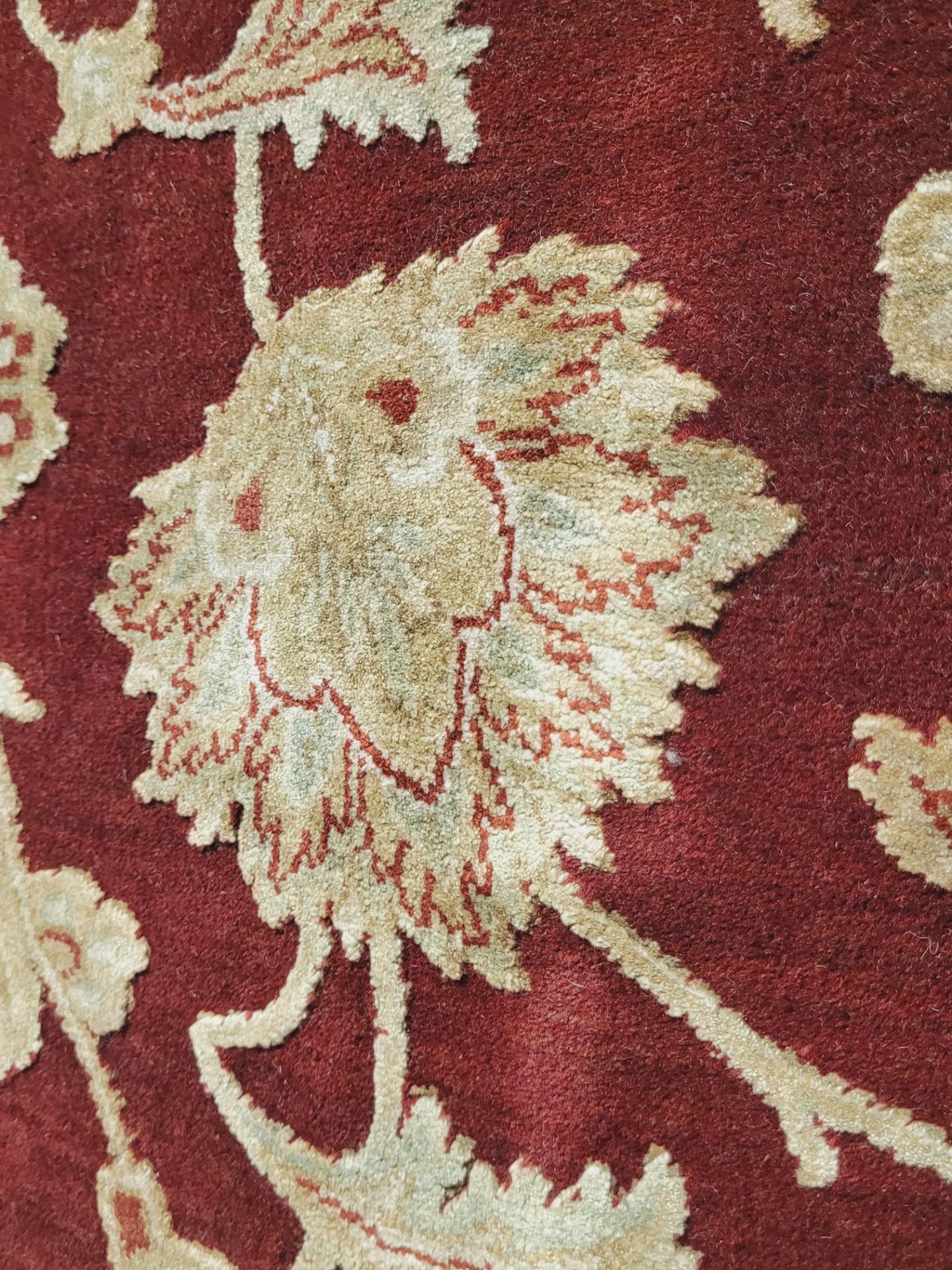 8'3" X 10' DEEP RED/WIV - WOOL/ART. SILK HAND KNOTTED IN INDIA - MSRP $12,475.00 (LOCATED IN GALLERY - Image 3 of 5