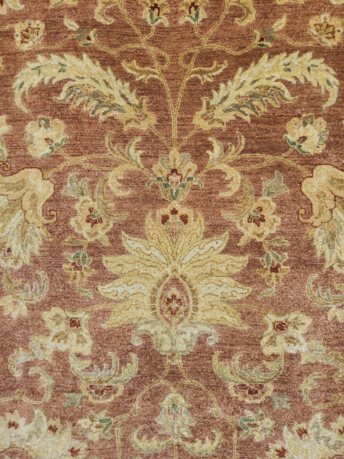 8'10" X 11'10" RUBY RED/WHE - 100% FINE WOOL PILE HAND KNOTTED IN INDIA - MSRP $11,337.00 (LOCATED - Image 5 of 10