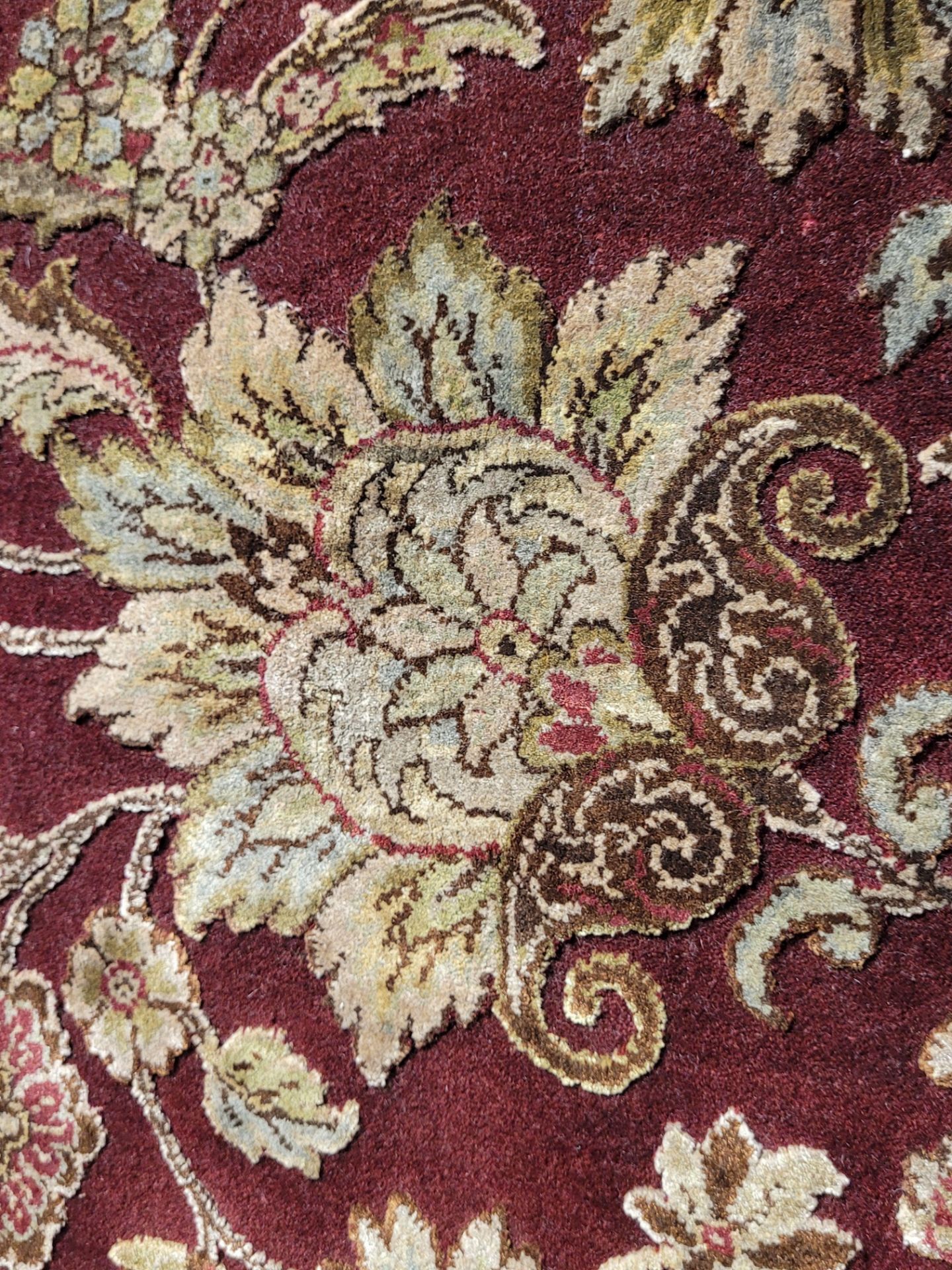 8'3" X 10'3" DEEP RED/BEIGE - WOOL/ART. SILK HAND KNOTTED IN INDIA - MSRP $12,475.00 (LOCATED IN - Image 2 of 5