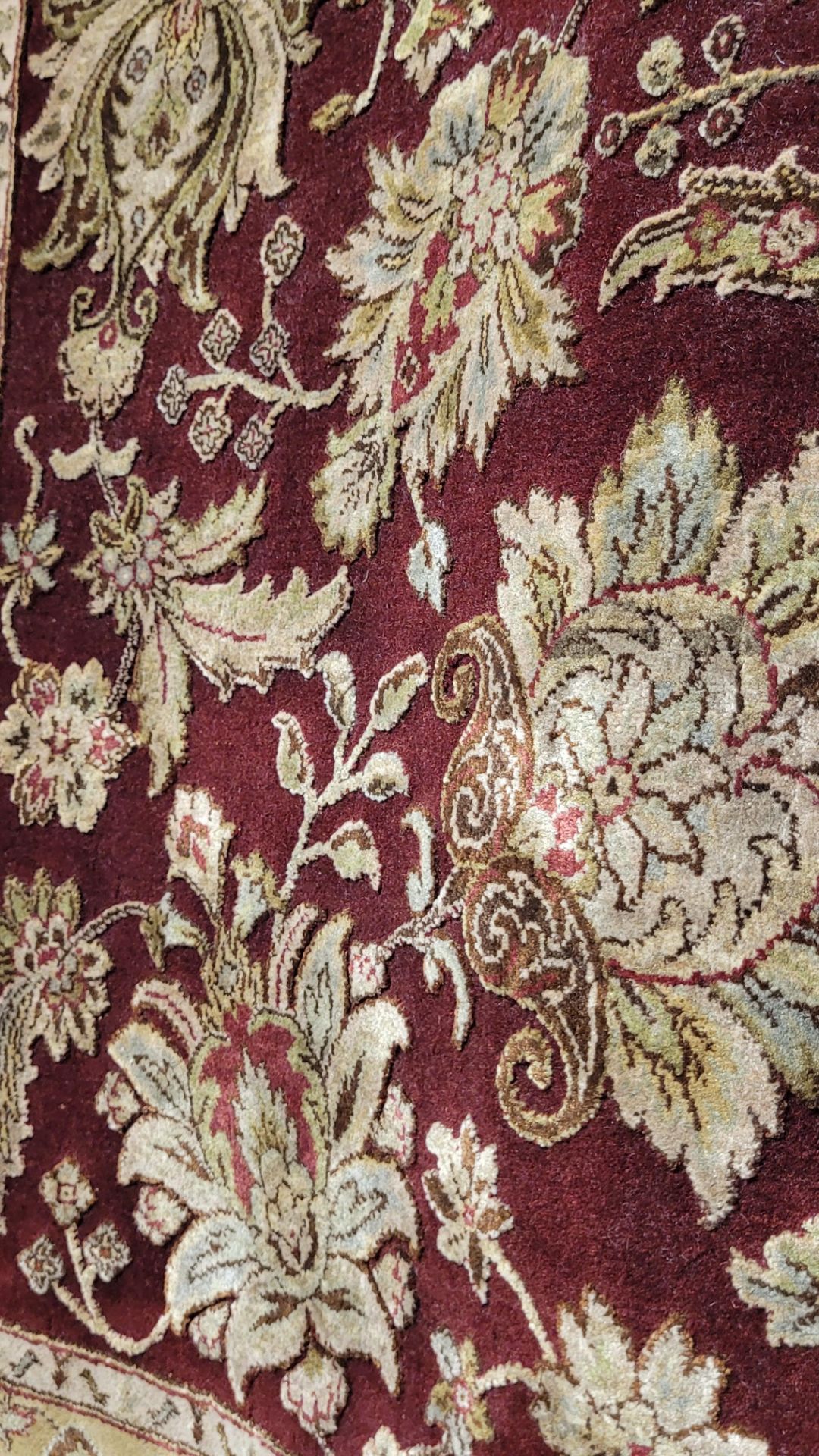 8'3" X 10'3" DEEP RED/BEIGE - WOOL/ART. SILK HAND KNOTTED IN INDIA - MSRP $12,475.00 (LOCATED IN - Image 4 of 5