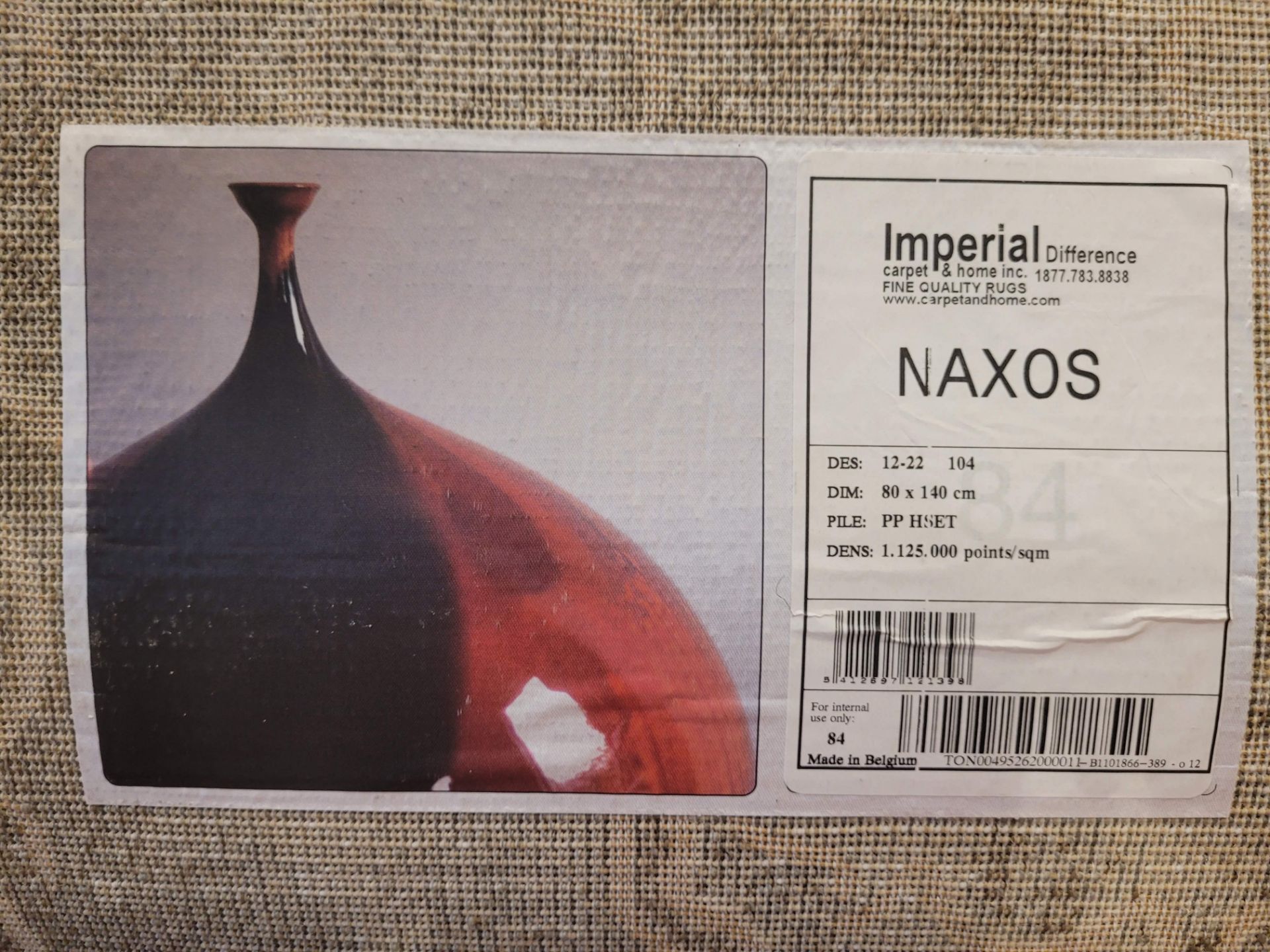 2'5" X 4'5" NAXOS MADE IN BELGIUM - MSRP $267.00 EA. (LOCATED IN WALL-TO-WALL) INVENTORY CODE: 12-22 - Image 3 of 3