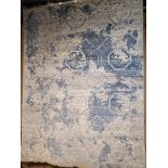 APPROX 8' x 10' - BLUE/SILVER - ART. SILK HAND KNOTTED IN INDIA - MSRP $5,997.00 (LOCATED IN GALLERY