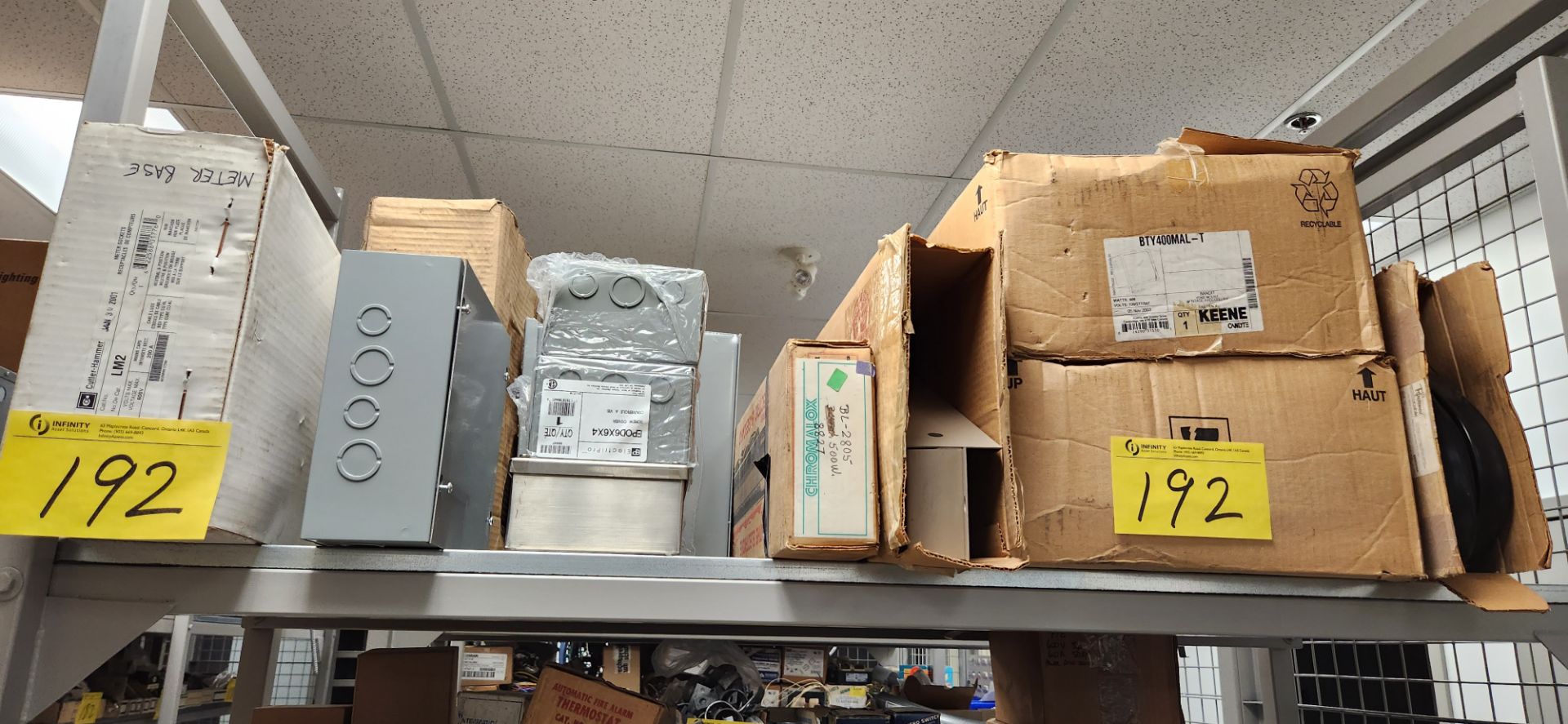 LOT OF ELECTRICAL BOXES ON (1) SHELF OF RACK (ELECTRICAL PRO, CROMOLUX, XEXM, CUTLER HAMMER) - Image 3 of 4