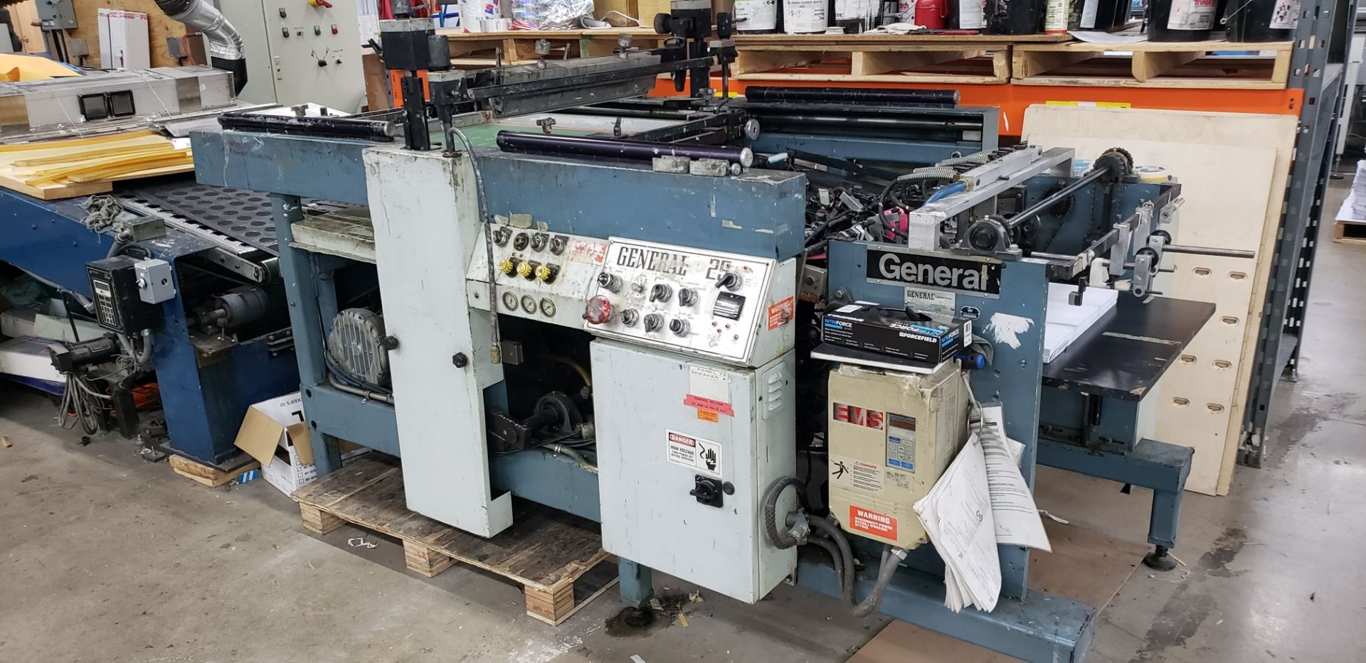 GENERAL SHEET FED SCREEN PRESS W/ UV DRYER