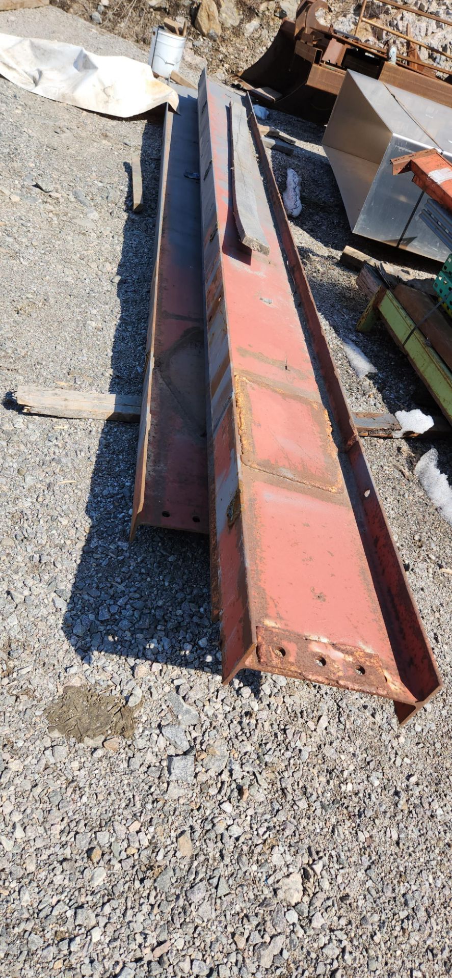 LOT OF ASST. SCRAP METAL, PLATE STEEL, OFFCUTS, SAW HORSES, I-BEAM, ETC. (NO STAINLESS) - Image 5 of 5