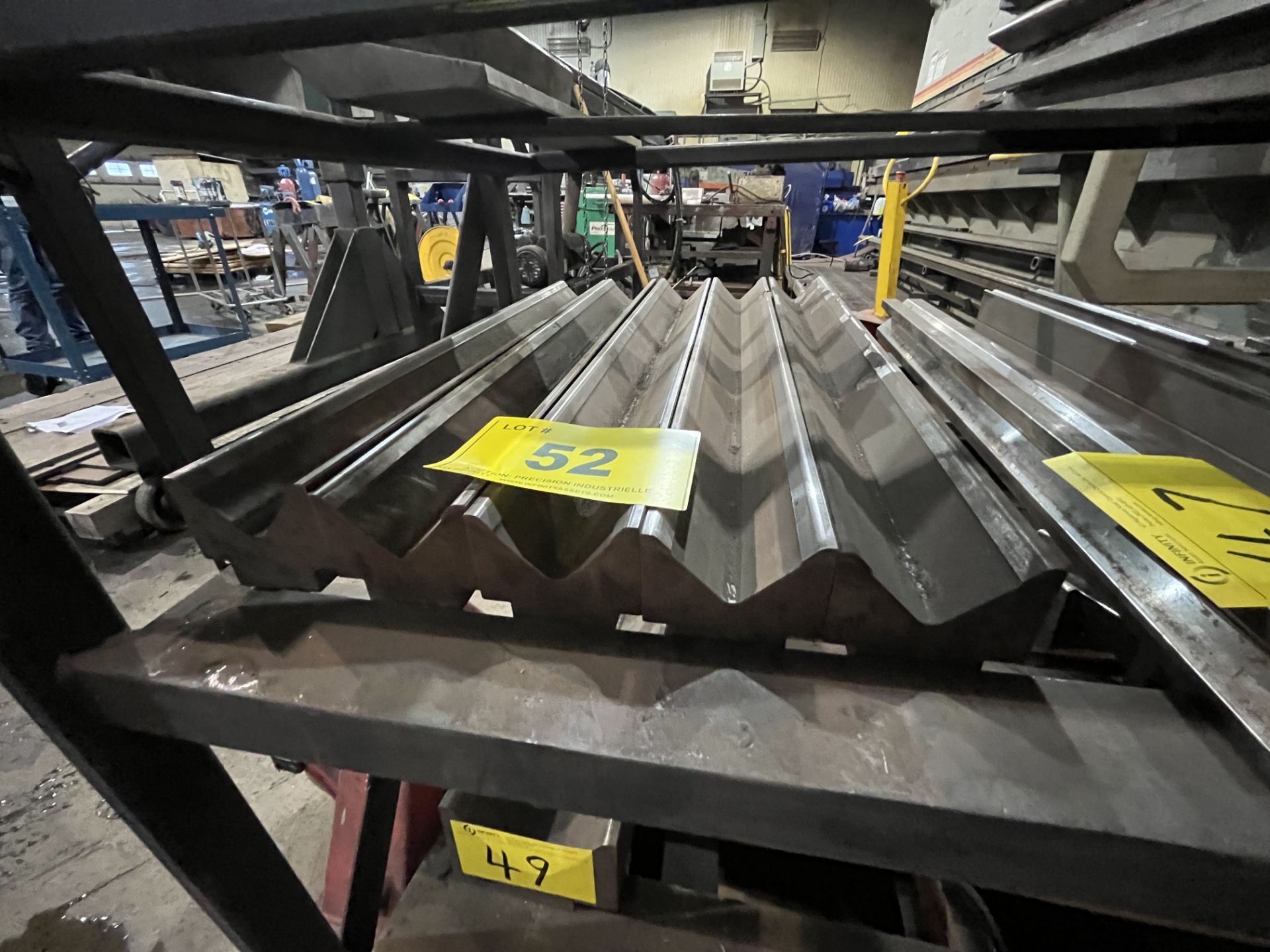 LOT OF (5) APPROX. 33"L LOWER PRESS BRAKE DIES, 165" TOTAL LENGTH (13'9"), APPROX. 3-3/4"W, 2-1/2"H