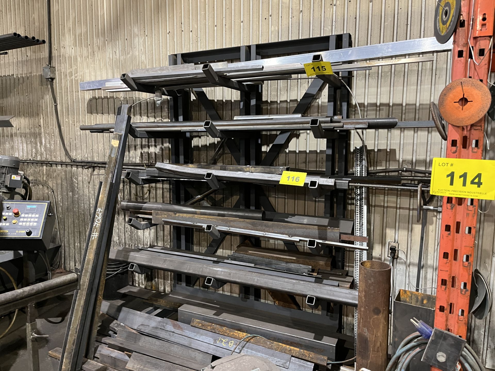 CONTENTS OF CANTILEVER RACK INCLUDING STEEL BAR STOCK, ETC. (NO RACK)