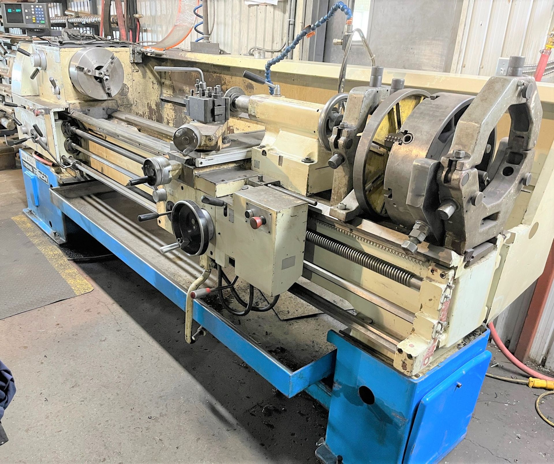 TOS SN 500N ENGINE LATHE, 20” SWING X 54” BETWEEN CENTERS, ACU-RITE DRO, W/ TOOLING, 12" 3-JAW