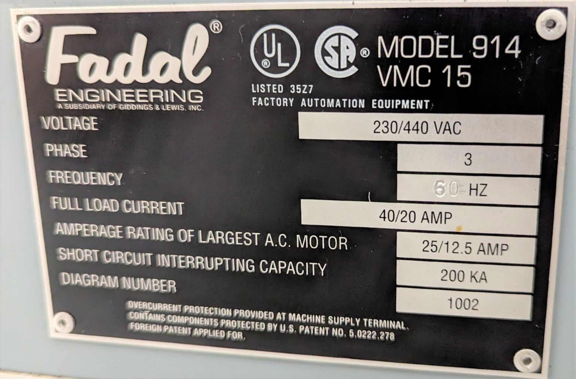 FADAL 914 VMC 15 CNC VERTICAL MACHINING CENTER, FADAL CNC 88HS CNC CONTROL, 16” X 29.5” TABLE, 7,500 - Image 11 of 27