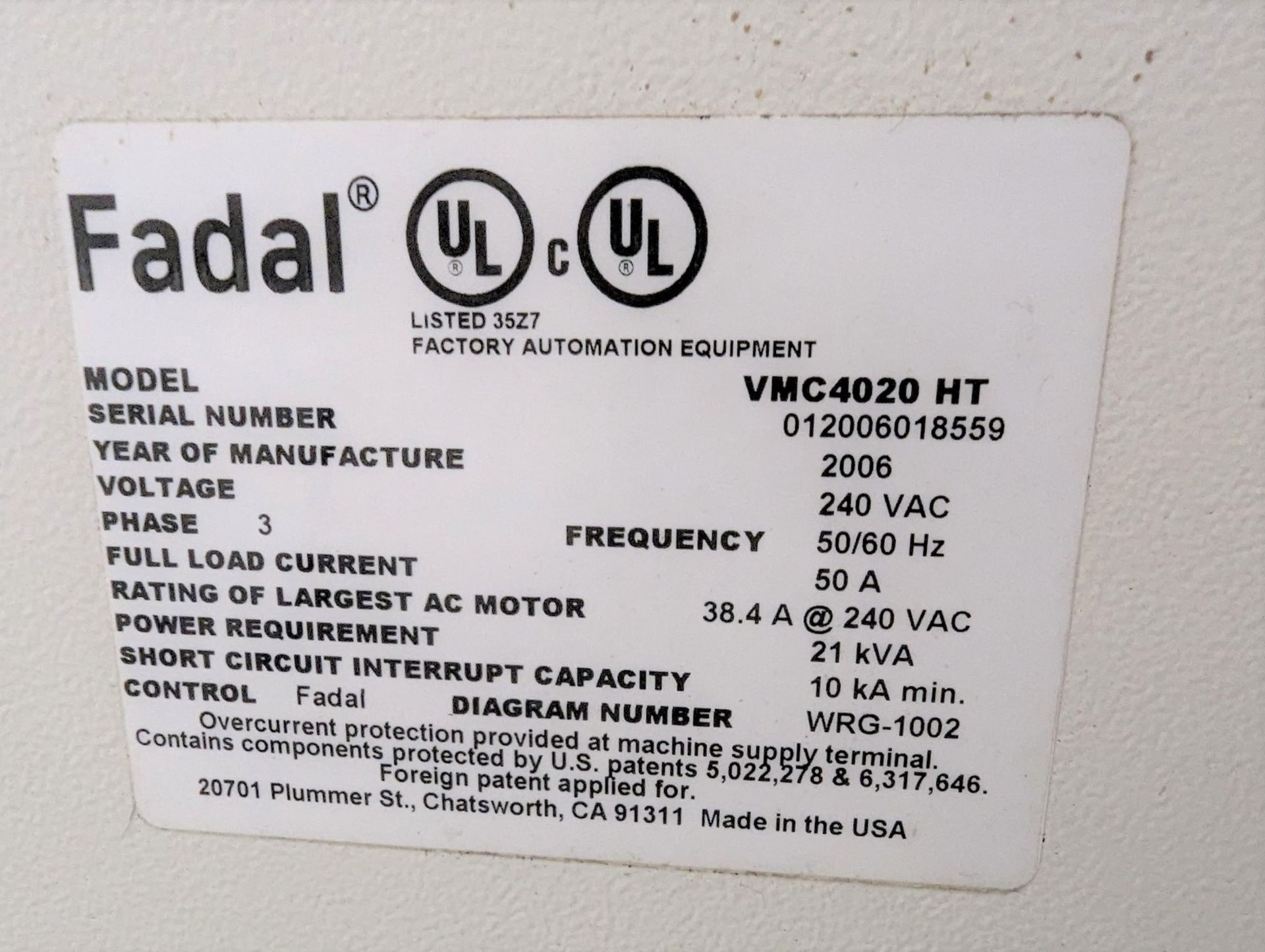 2006 FADAL VMC4020 HT CNC VERTICAL MACHINING CENTER, FADAL MULTI PROCESSOR CNC CONTROL, 20” X 40” - Image 15 of 25