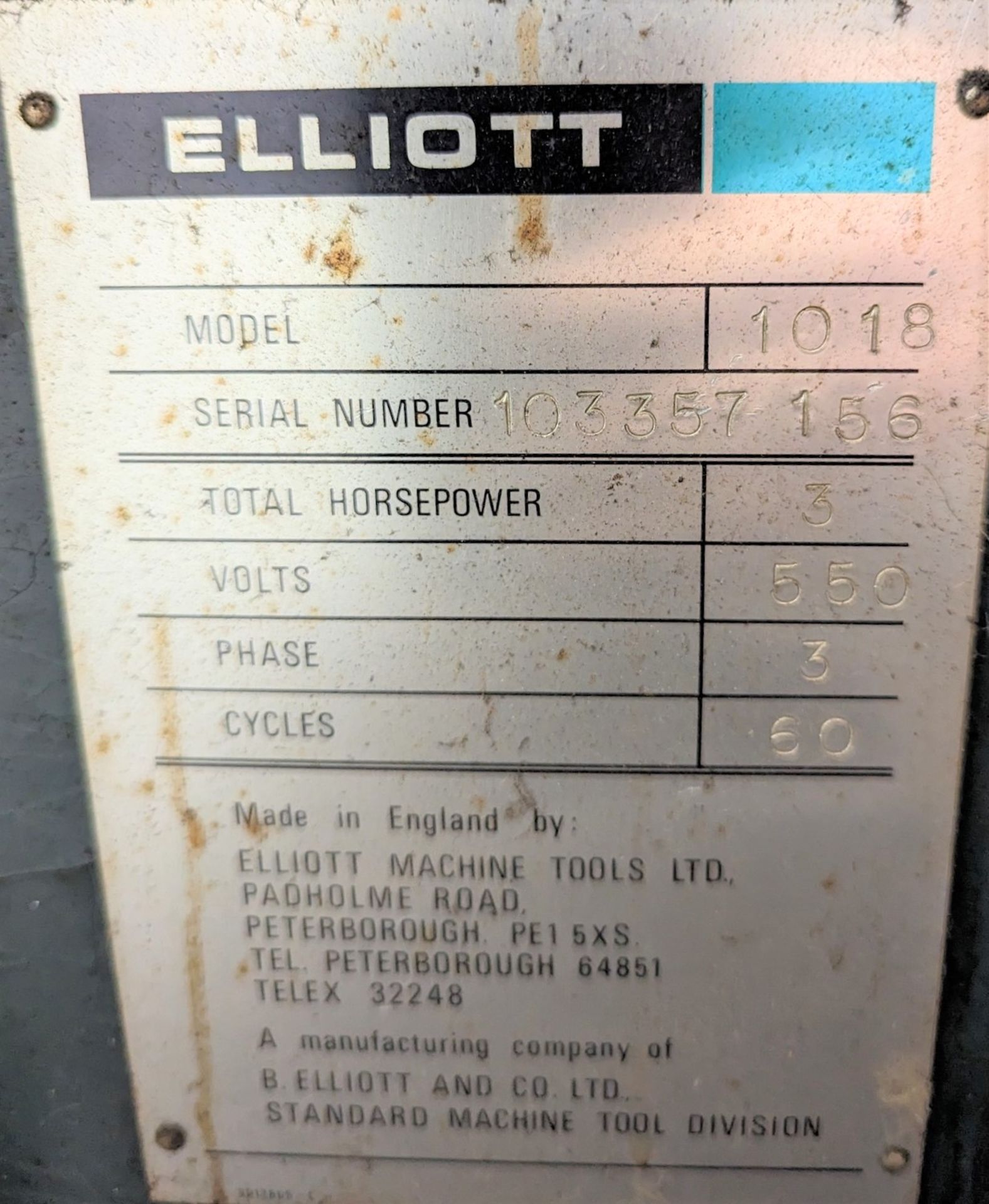ELLIOTT 1018 PRECISION TOOLROOM GRINDER, 10” X 18” MAGNETIC CHUCK - Image 4 of 13