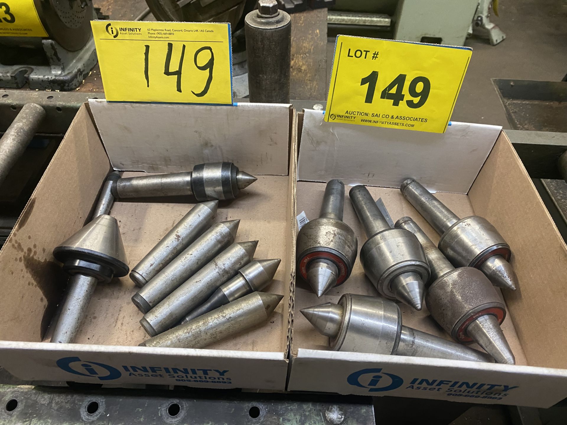 LOT ASST. LATHE CENTERS (2 BOXES)