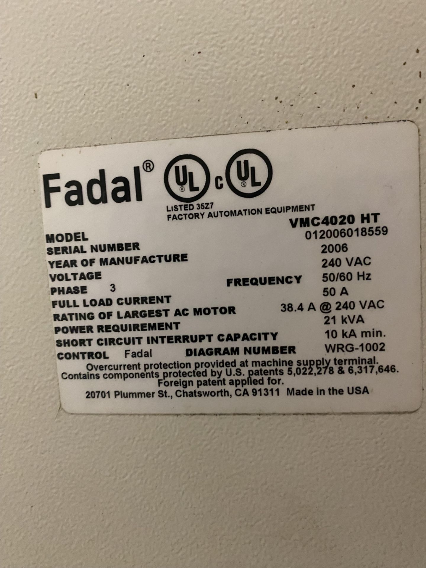 2006 FADAL VMC4020 HT CNC VERTICAL MACHINING CENTER, FADAL MULTI PROCESSOR CNC CONTROL, 20” X 40” - Image 25 of 25