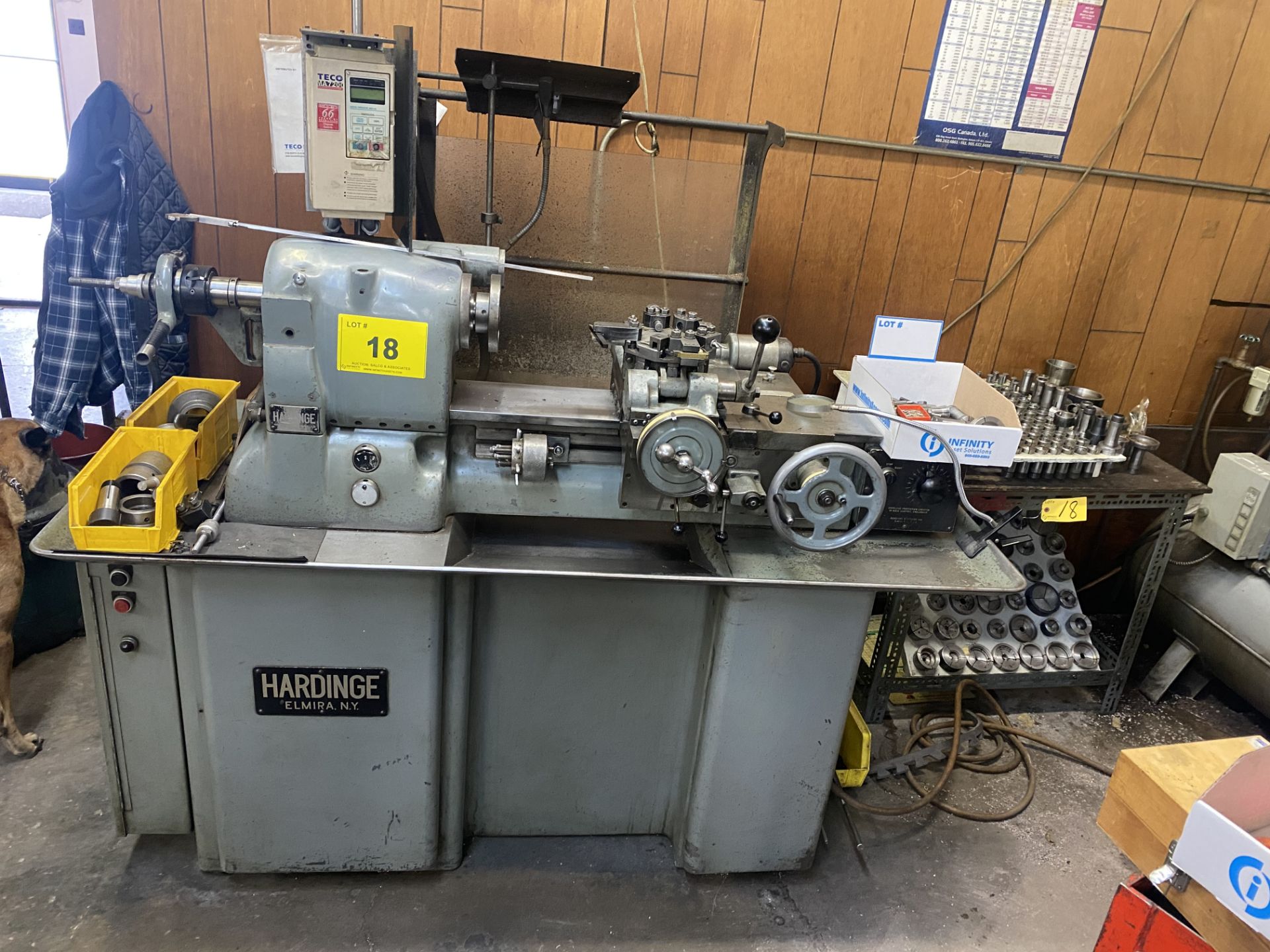 HARDINGE HC CHUCKER LATHE W/ ASST. TOOLING & 5C COLLETS - Image 12 of 22