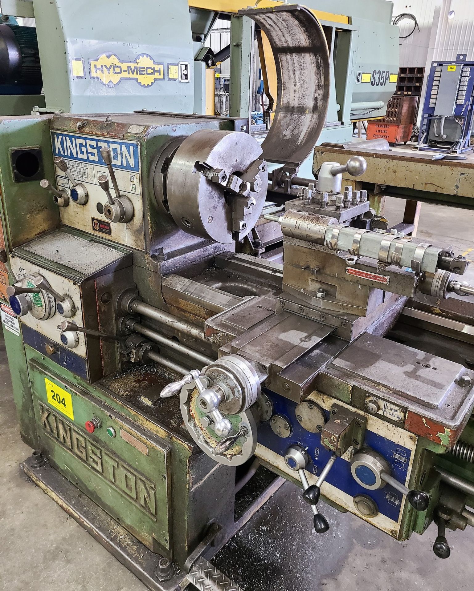 KINGSTON HL2500 ENGINE LATHE, 21” X 102”, 3 & 4-JAW CHUCKS, TOOL POST, TAILSTOCK, STEADY REST - Image 3 of 6