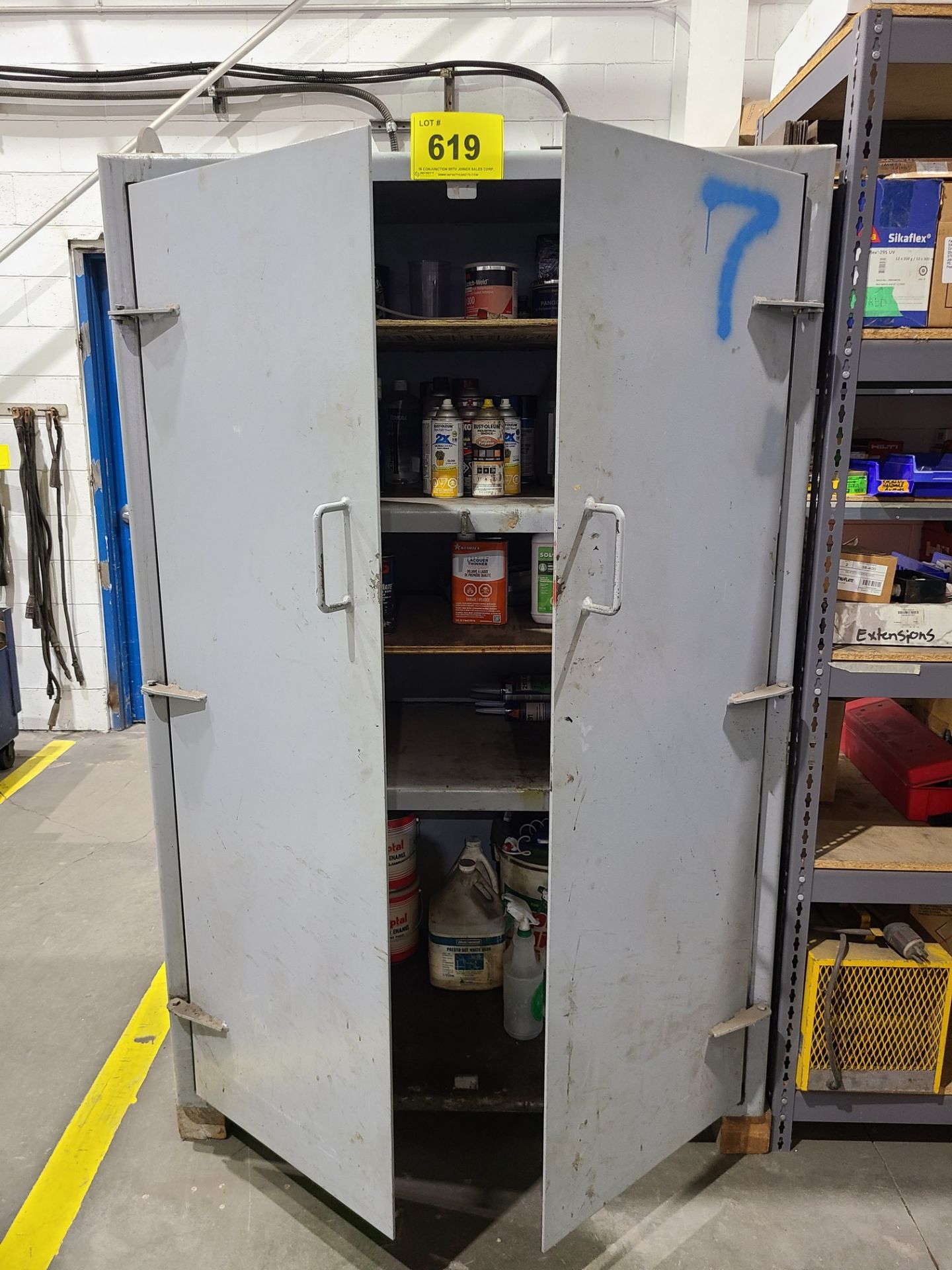 2-DOOR METAL STORAGE CABINET W/ CONTENTS