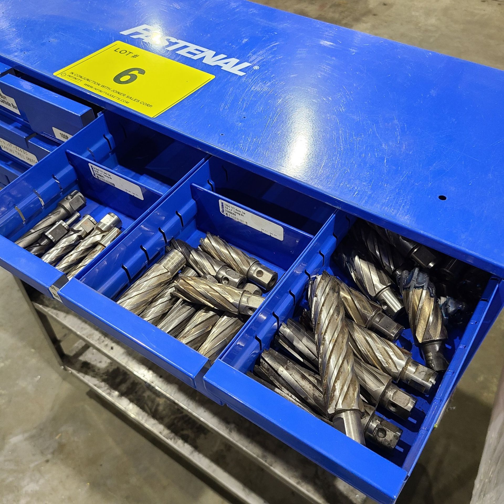 LOT - FASTENAL TOOL BOX W/ ASSORTED CORING BITS - Image 2 of 4
