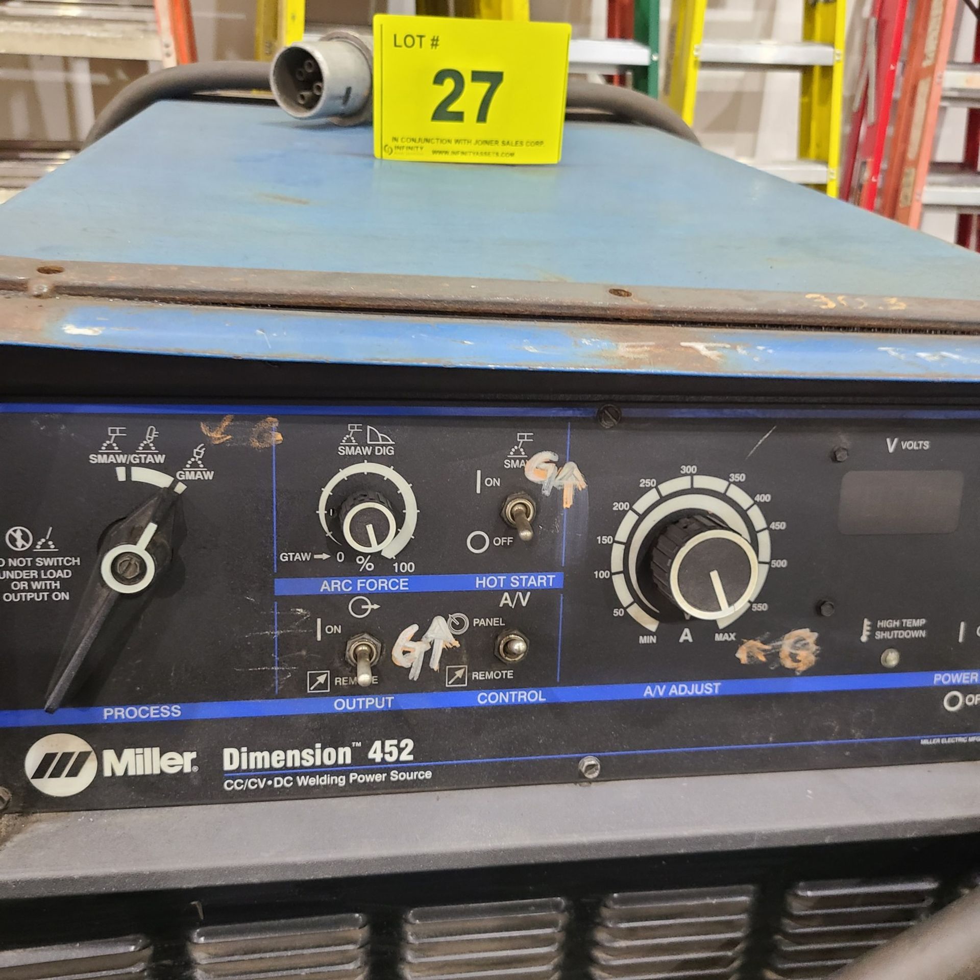 MILLER DIMENSION 452 CC/CV DC WELDING POWER SOURCE, S/N LH010934C - Image 3 of 4