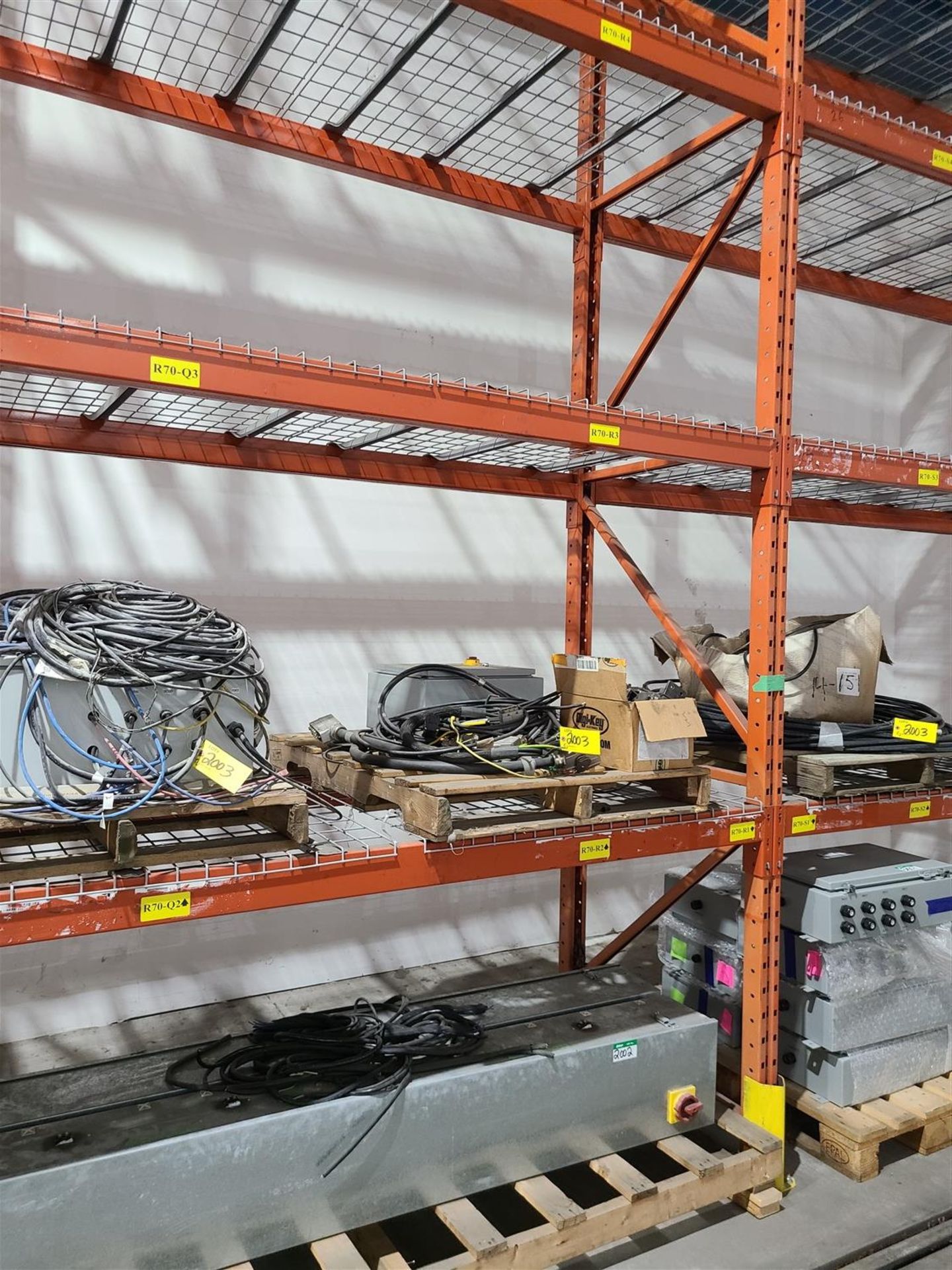 3 PALLETS OF 2 ELECTRICAL BOXES WIRE ETC.