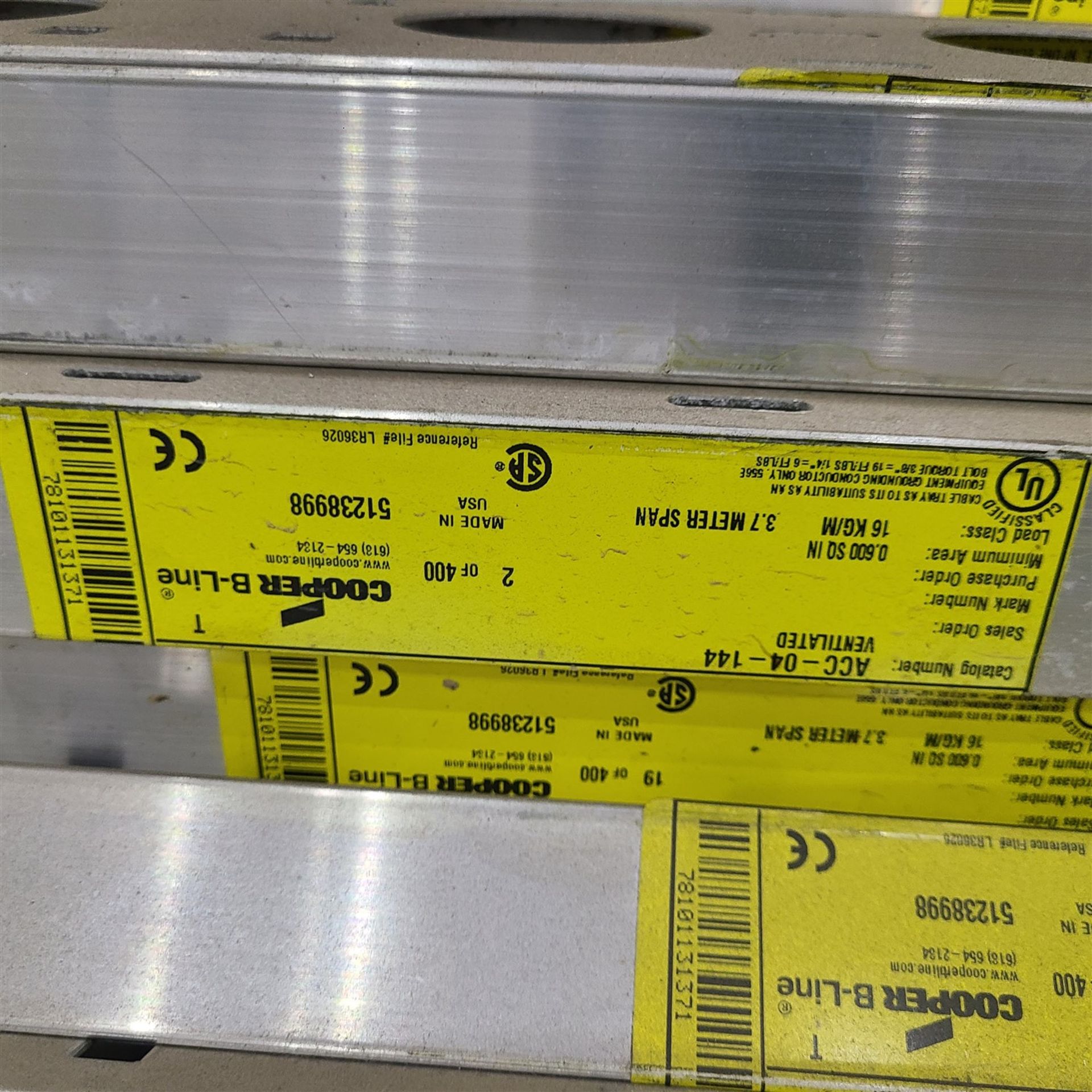 PALLET OF ALUM. VENTILATID ELEC. TRAYS, 3.7 METERS LONG, ETC. - Image 2 of 5