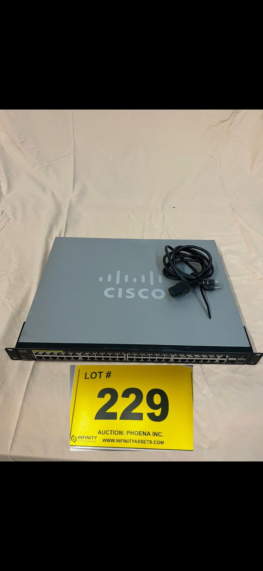 CISCO SG350X-48P 48-PORT GIGABIT POE STACKABLE MANAGED SWITCH, S/N DNI2224085Q (LOCATED IN