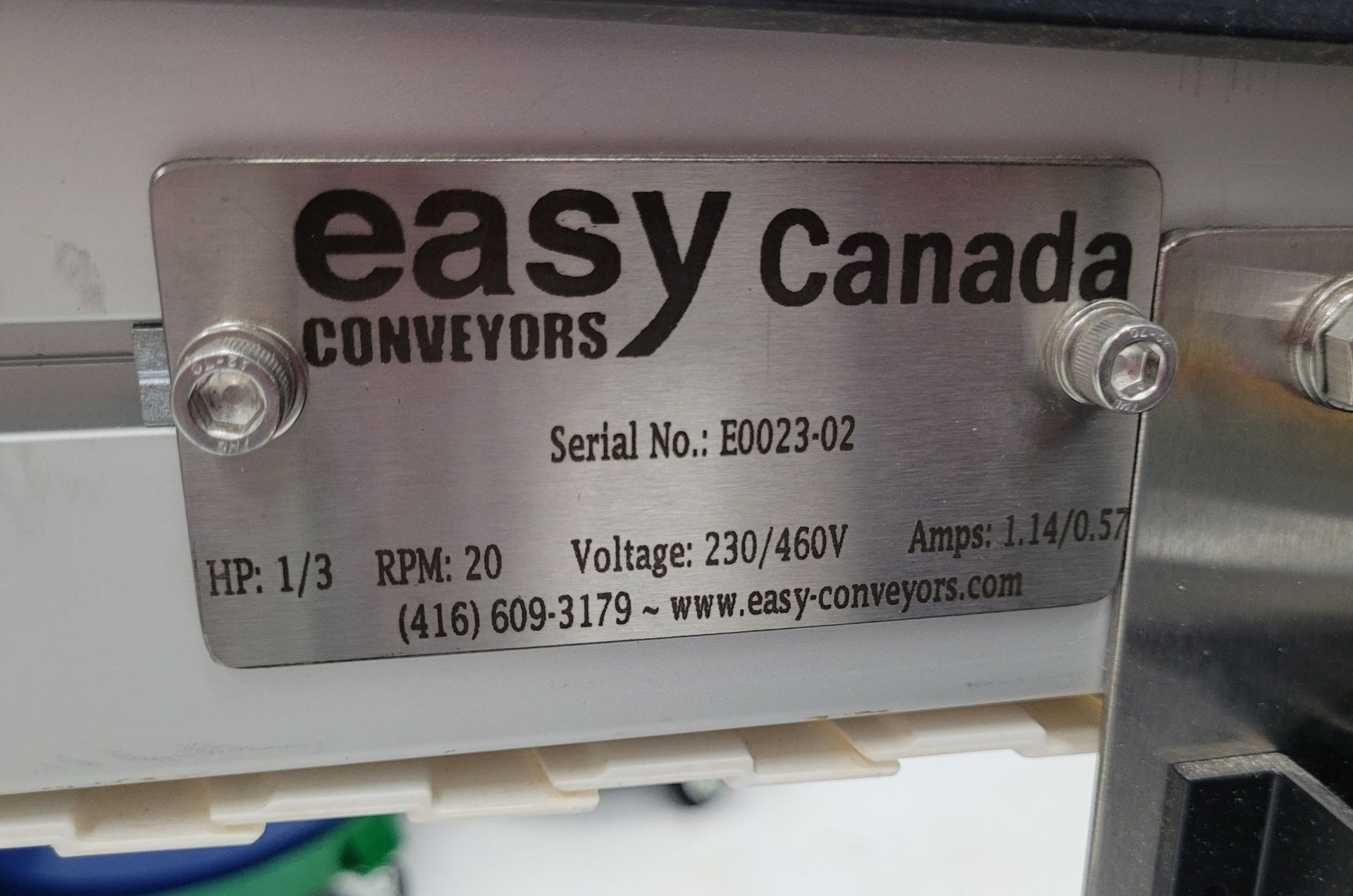 EASY CANADA CONVEYOR, 6" X 10' S/N E0023-02 - LOCATED IN ROOM 21 - Image 4 of 7