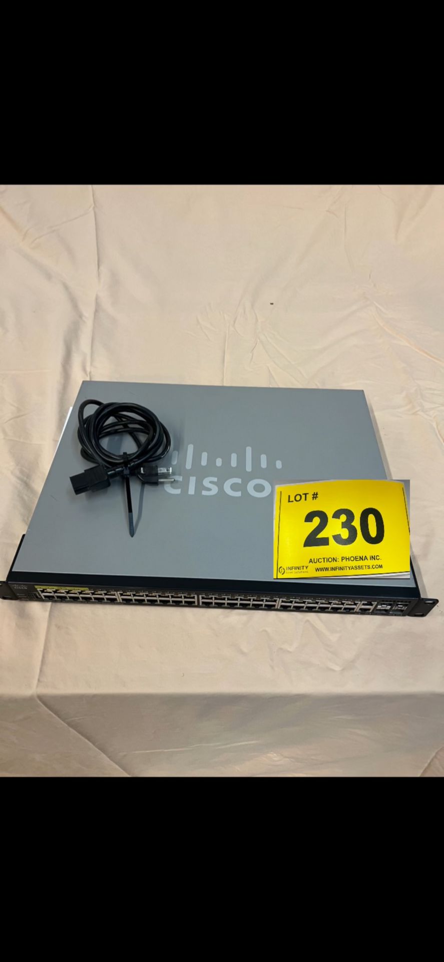 CISCO SG350X-48P 48-PORT GIGABIT POE STACKABLE MANAGED SWITCH, S/N DNI2224082A (LOCATED IN