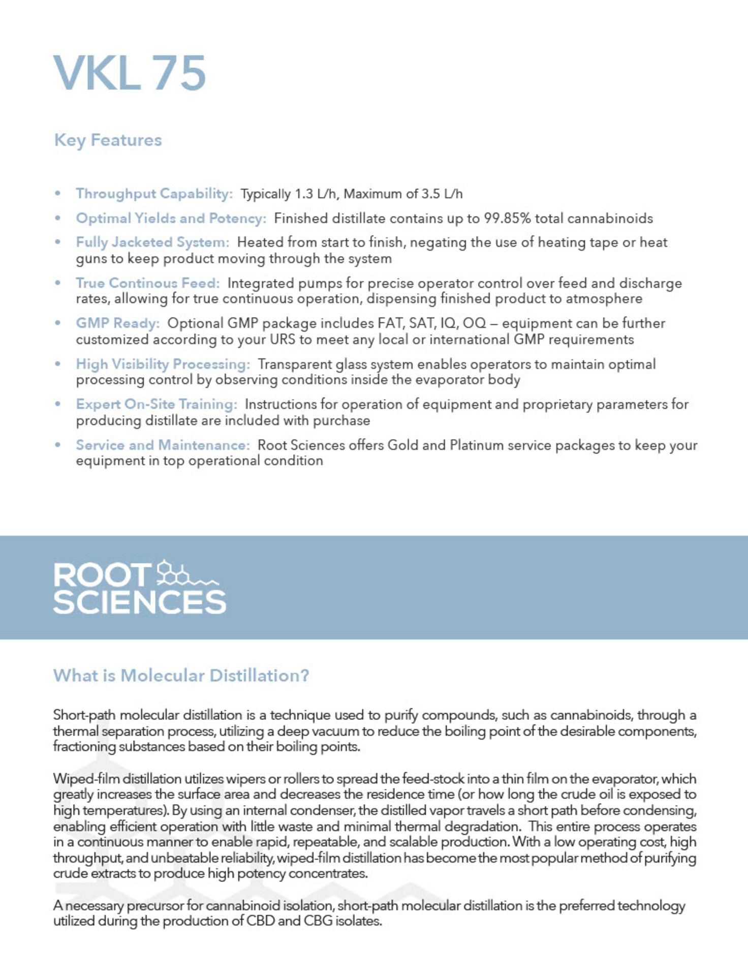 ROOTS SCIENCE VKL 70-5 WIPED FILM SHORT PATH DISTILLATION SYSTEM - 3.5 L/H MAX. FEED RATE, 1.3 L/H - Image 21 of 23