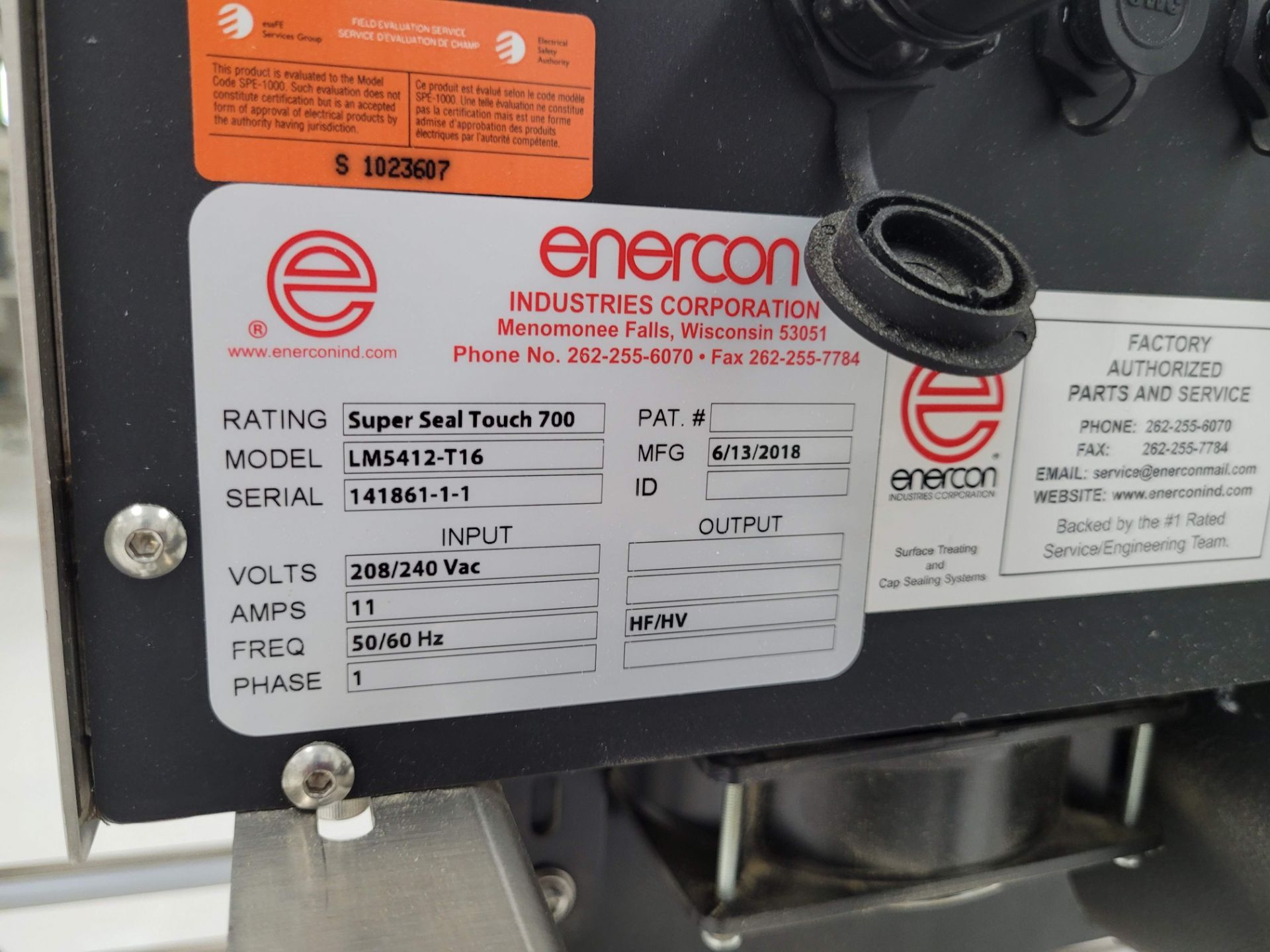 ENERCON LM5412-T16 SUPER SEAL TOUCH 700 INDUCTION SEALER, W/ DELUXE MOBILE CART, INTUITUVE TOUCH - Image 5 of 5
