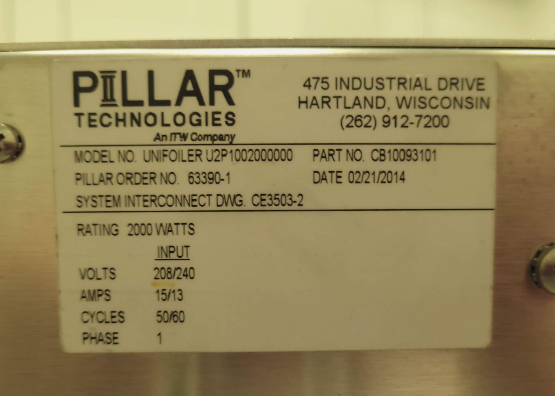 PILLAR TECHNOLOGIES UNIFOILER-U PORTABLE SYSTEM - Image 5 of 5