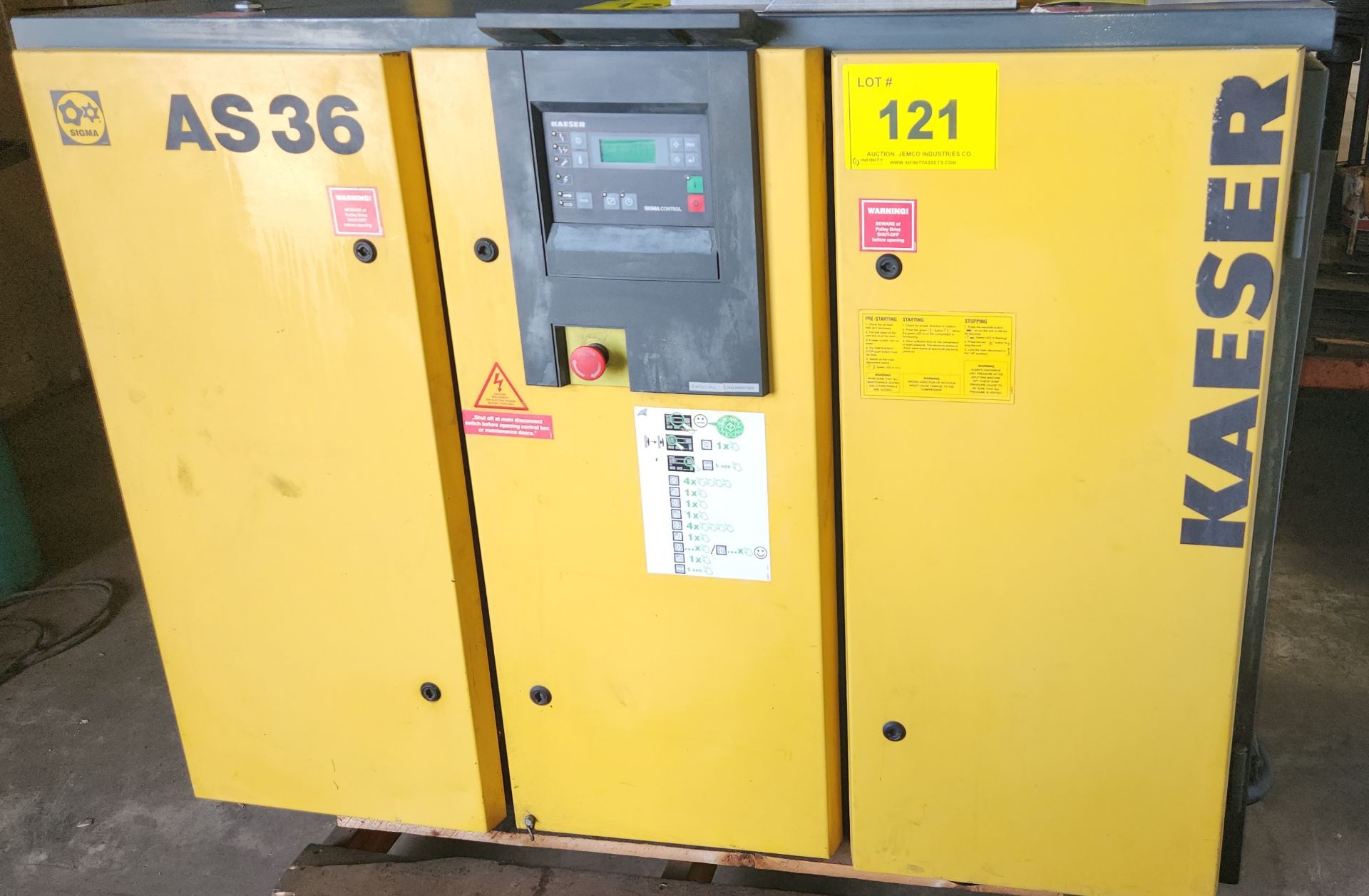 KAESER AS36 AIR COMPRESSOR, 30 HP, S/N 1023