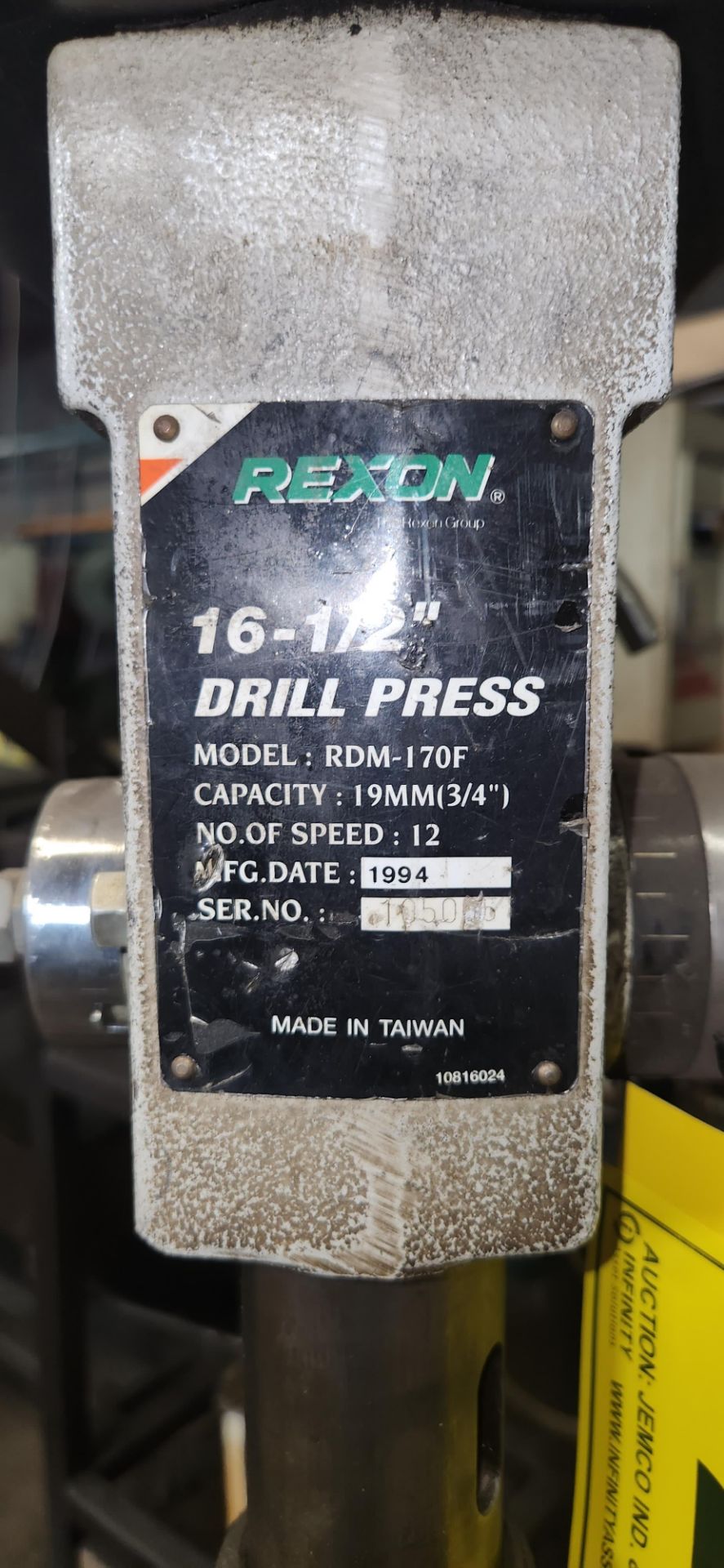 REXON 16-12" DRILL PRESS REM-170F, S/N 105056 - Image 2 of 2