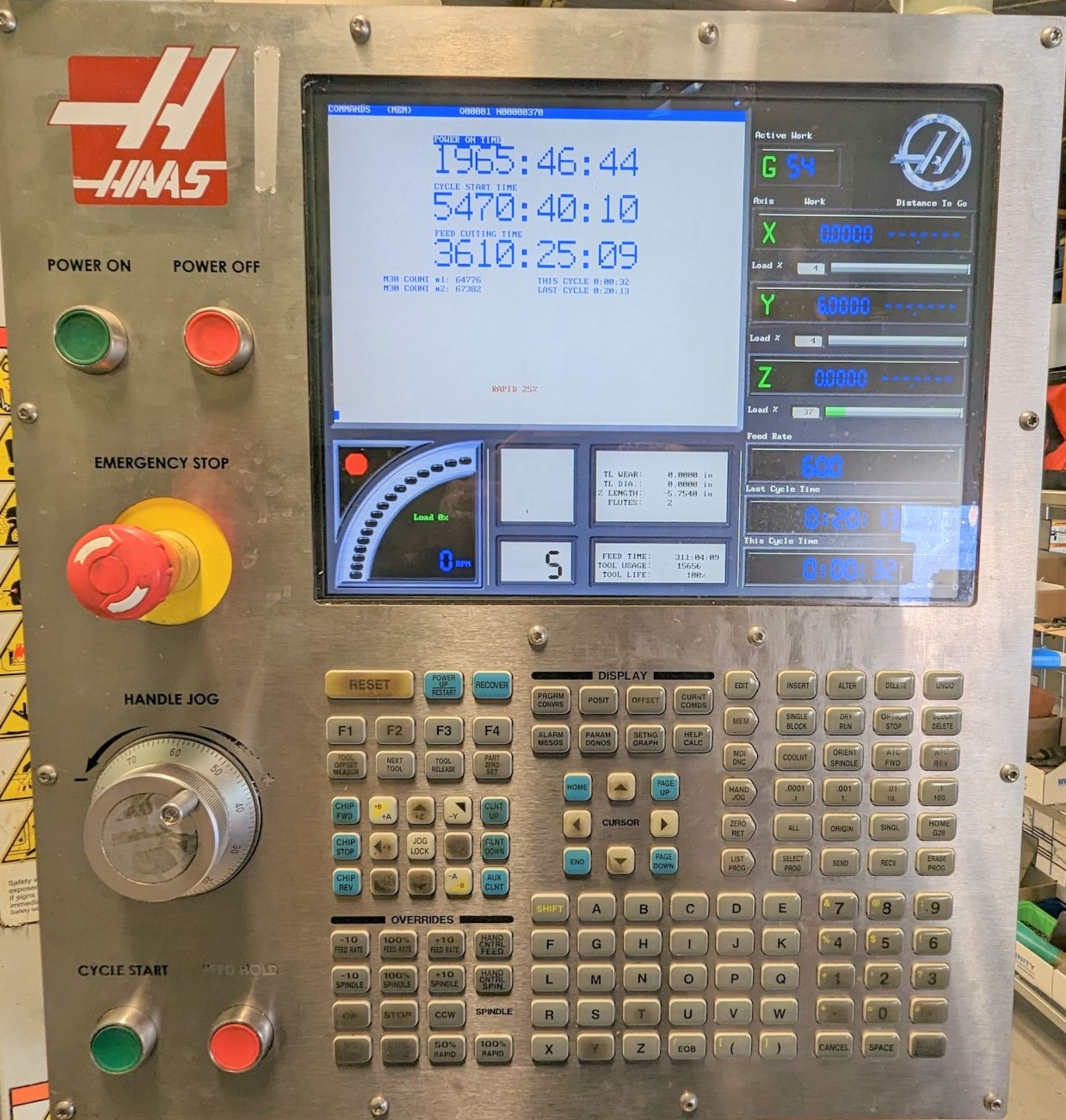 2008 HAAS SUPER MINIMILL CNC VERTICAL MACHINING CENTER, CNC CONTROL, CAT40, 15,000 RPM, 12” X 29” - Image 4 of 16