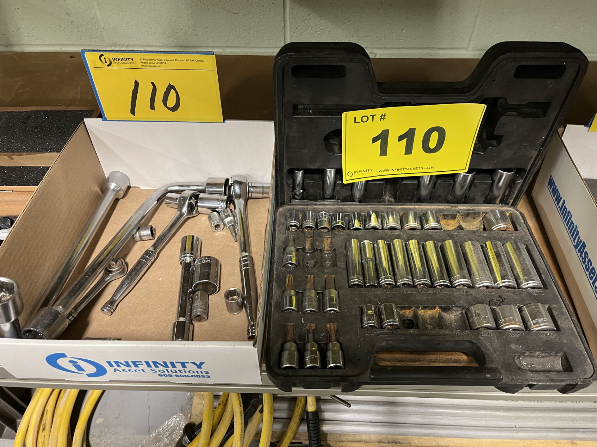 SOCKET SET AND BOX OF WRENCHES