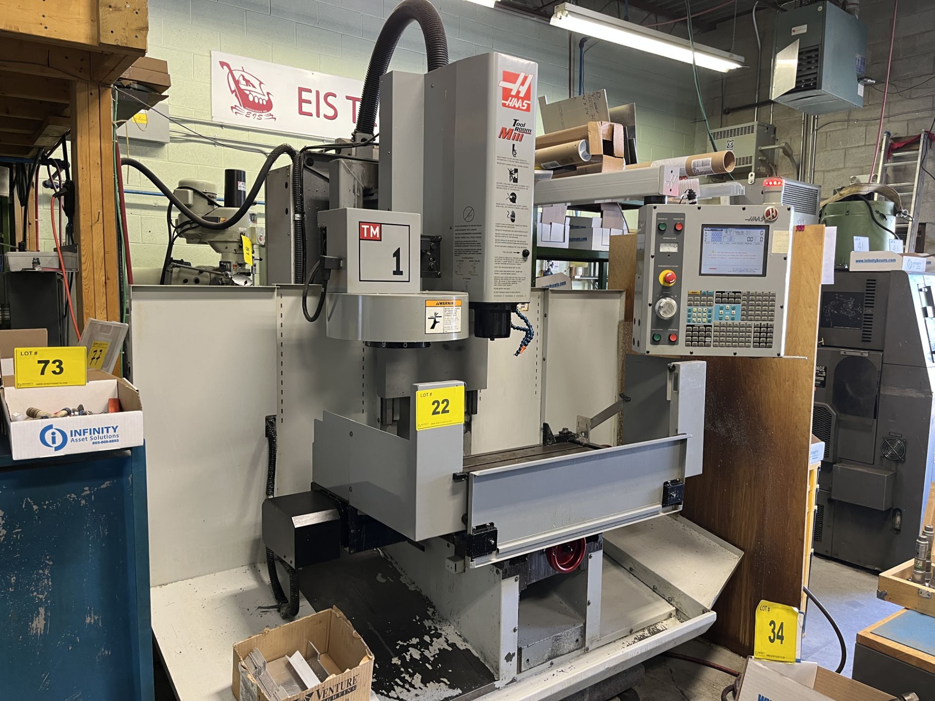 2006 HAAS TM-1 CNC TOOL ROOM MILL, CNC CONTROL, CAT40, CHIP GUARD SYSTEM, COOLANT PUMP, RIGID - Image 9 of 13