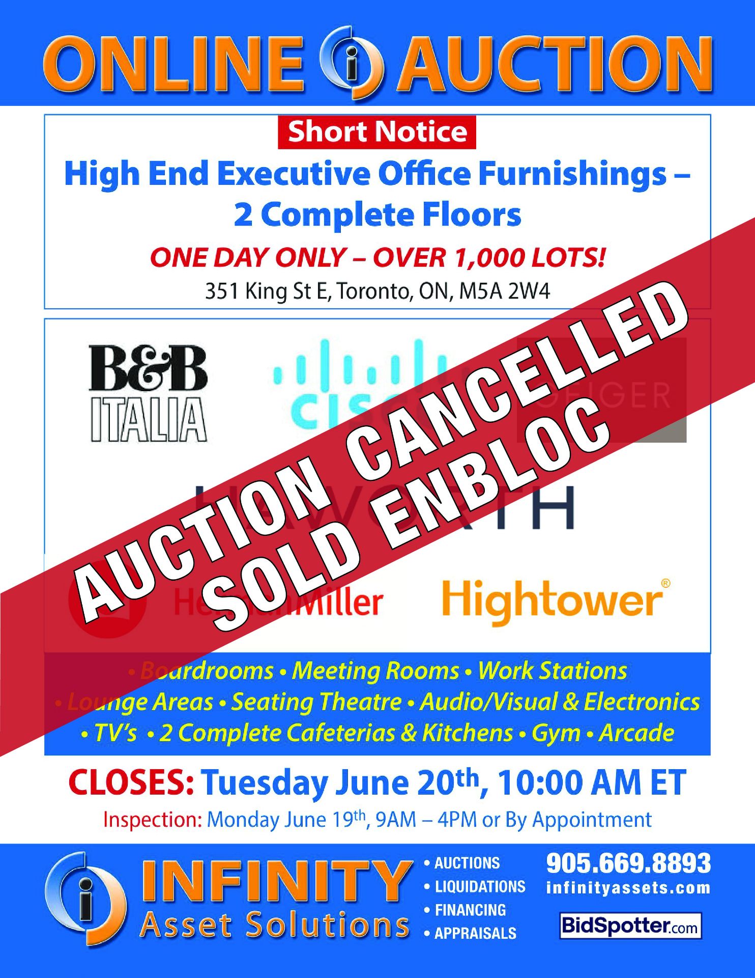 AUCTION CANCELLED SOLD ENBLOC