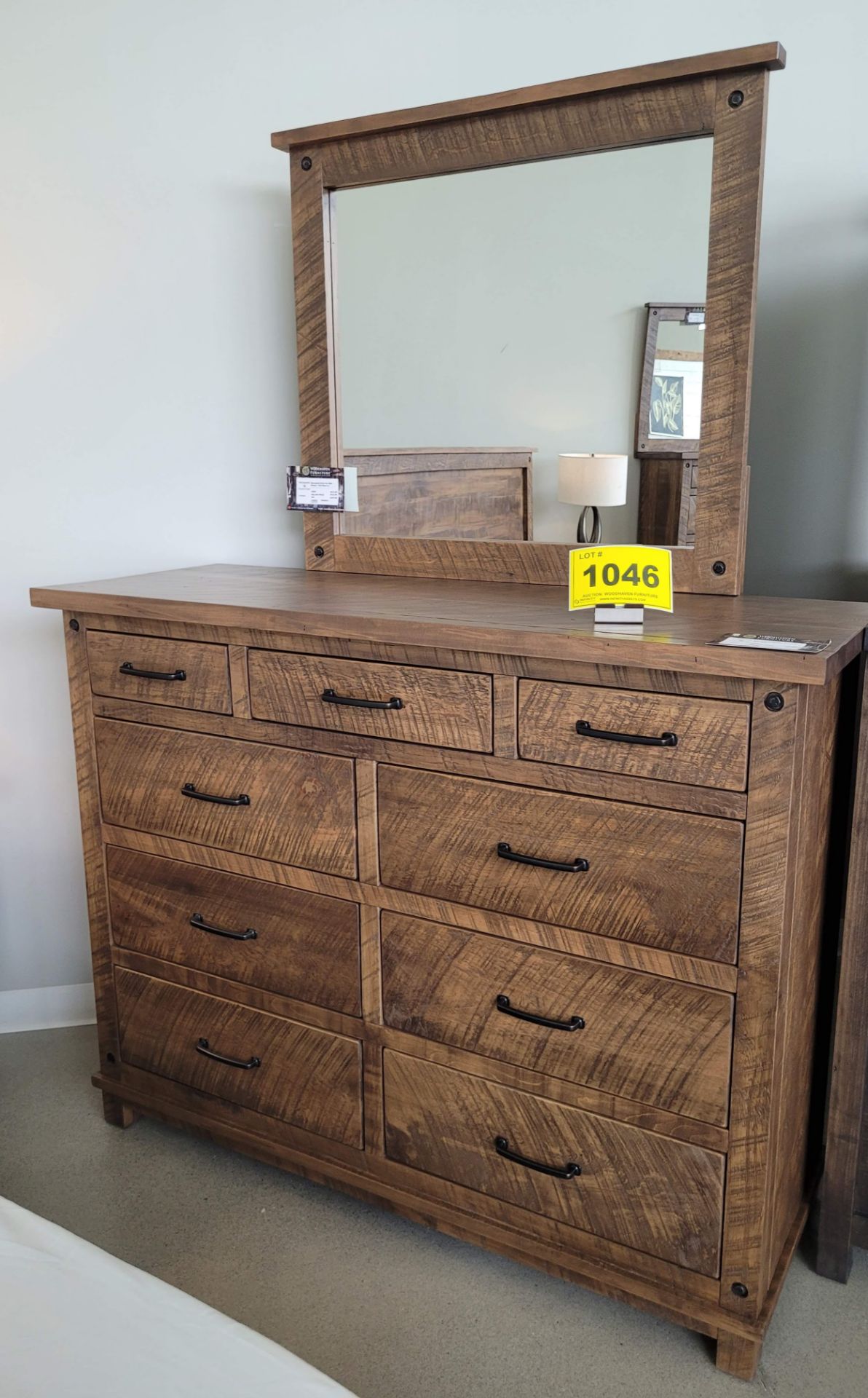 ADIRONDACK NINE DRAWER DRESSER - MSRP $3,999.00 W/ ADIRONDACK HIGH DRESSER MIRROR - MSRP $632.00